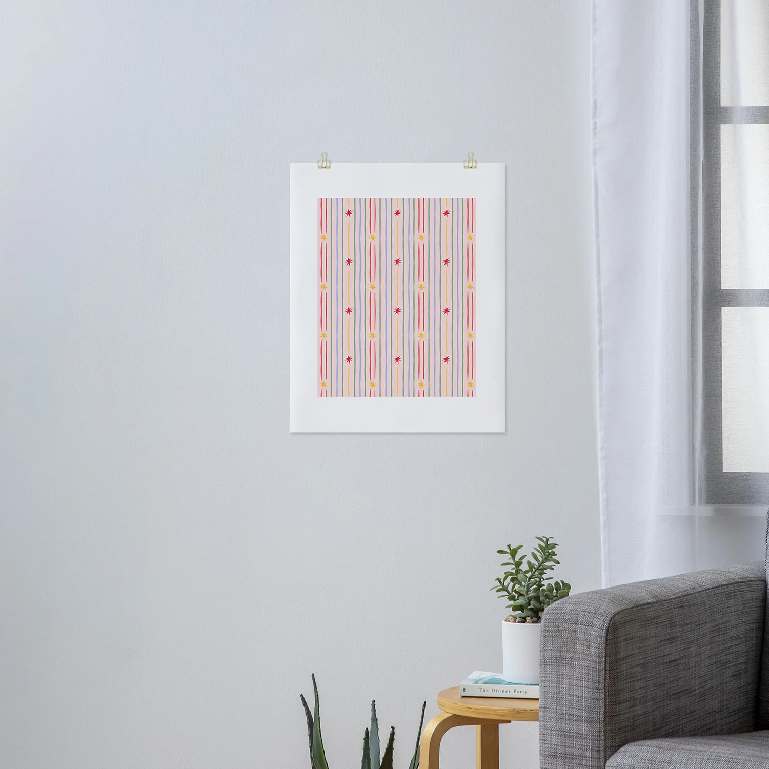 Love_Ryming Festive Starry Stripes Art Print - Image 9