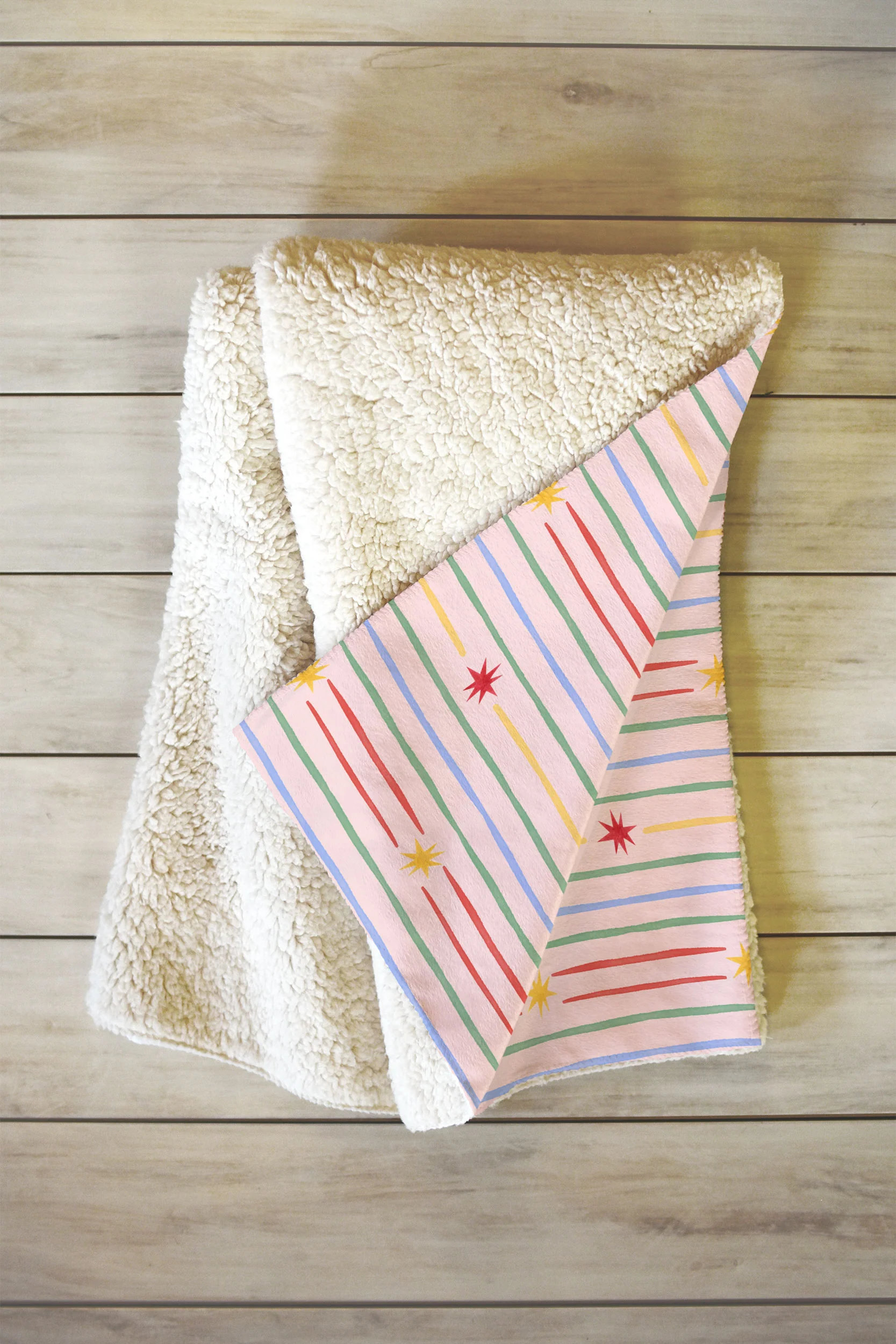 Love_Ryming Festive Starry Stripes Fleece Throw Blanket - Image 2