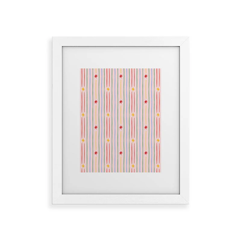Love_Ryming Festive Starry Stripes Framed Art Print - Image 17