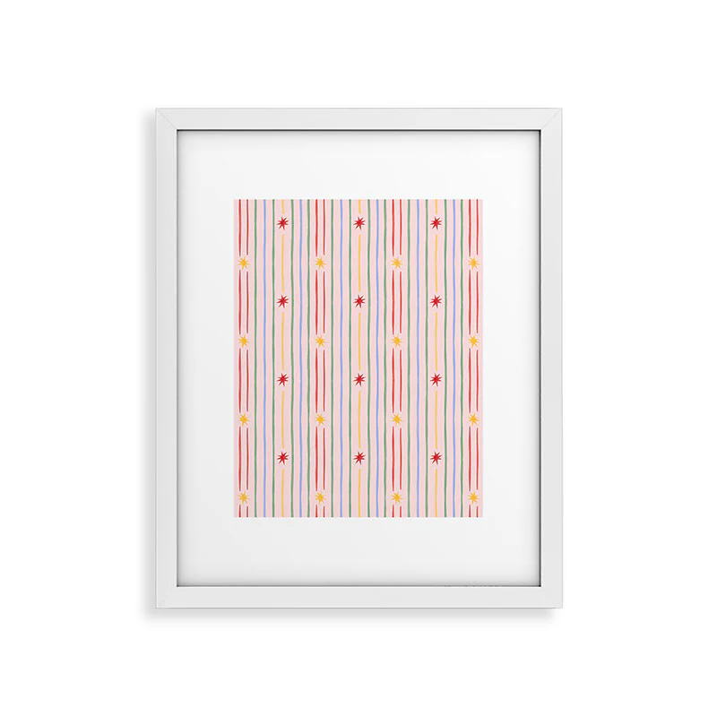 Love_Ryming Festive Starry Stripes Framed Art Print - Image 39