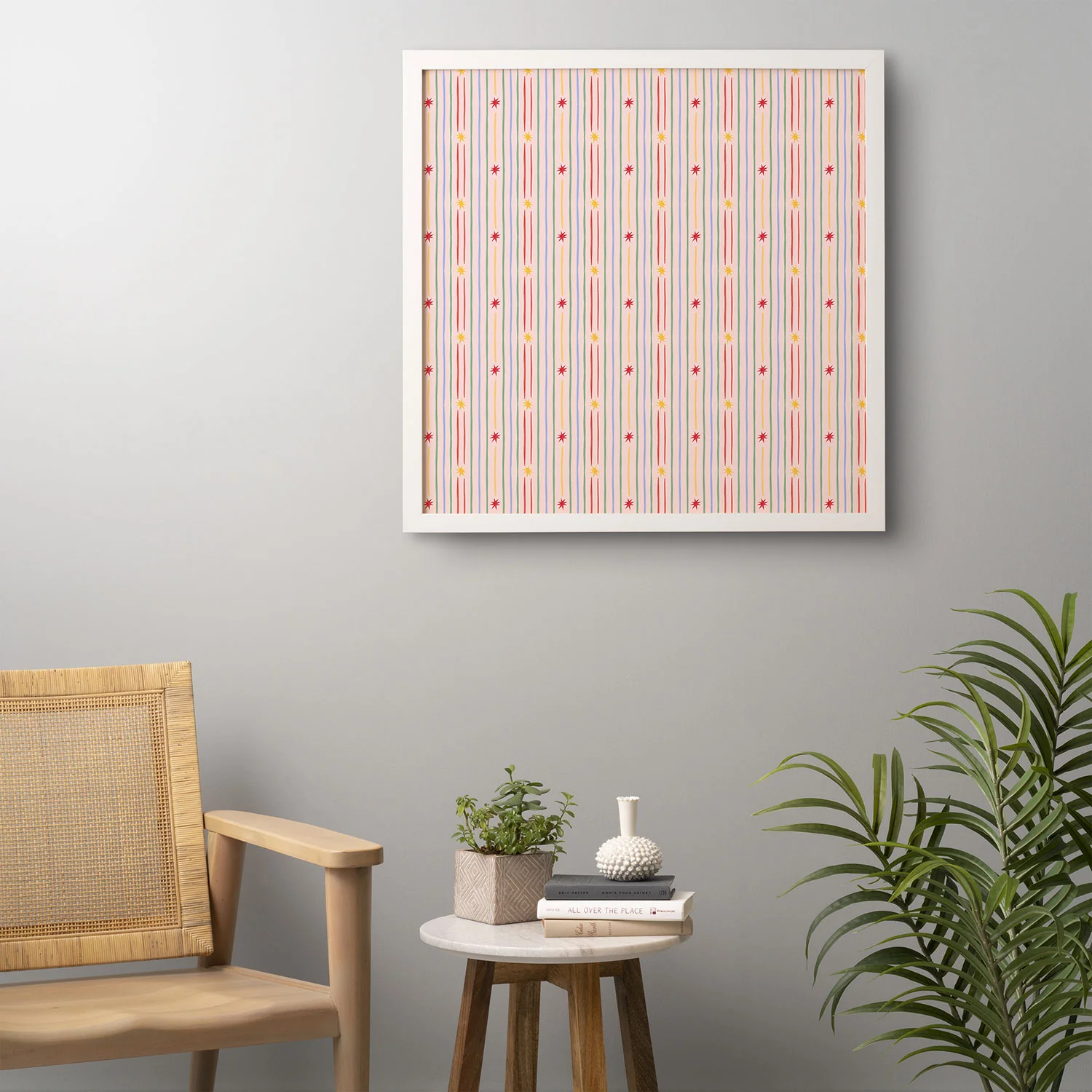 Love_Ryming Festive Starry Stripes Framed Wall Art - Image 18
