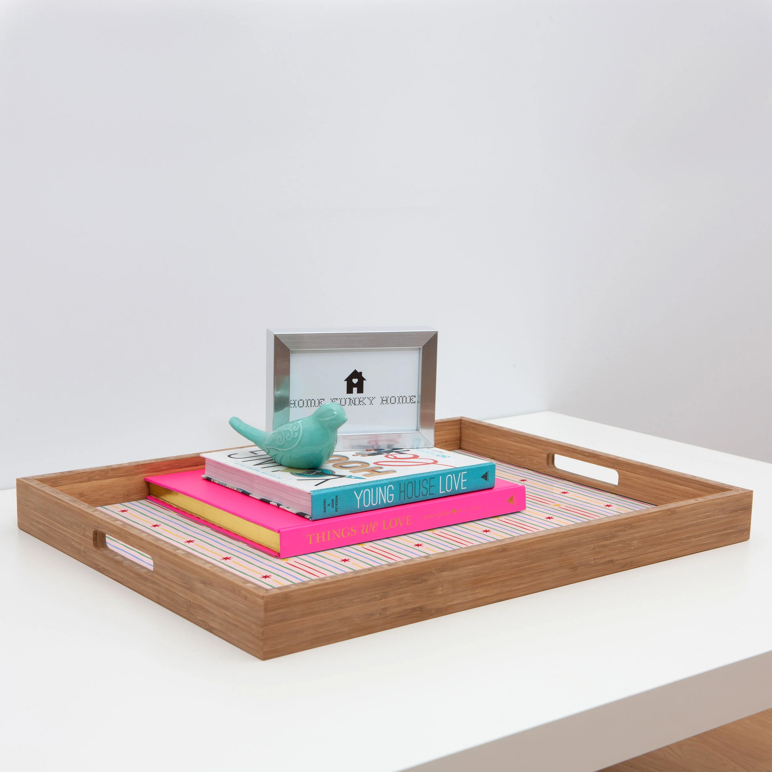 Love_Ryming Festive Starry Stripes Rectangular Tray - Image 3