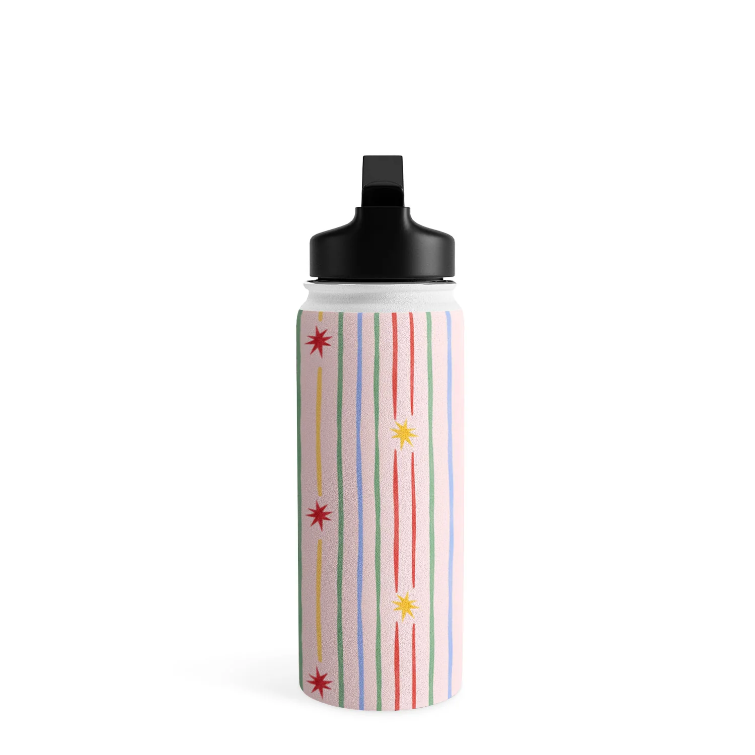 Love_Ryming Festive Starry Stripes Water Bottle - Image 18