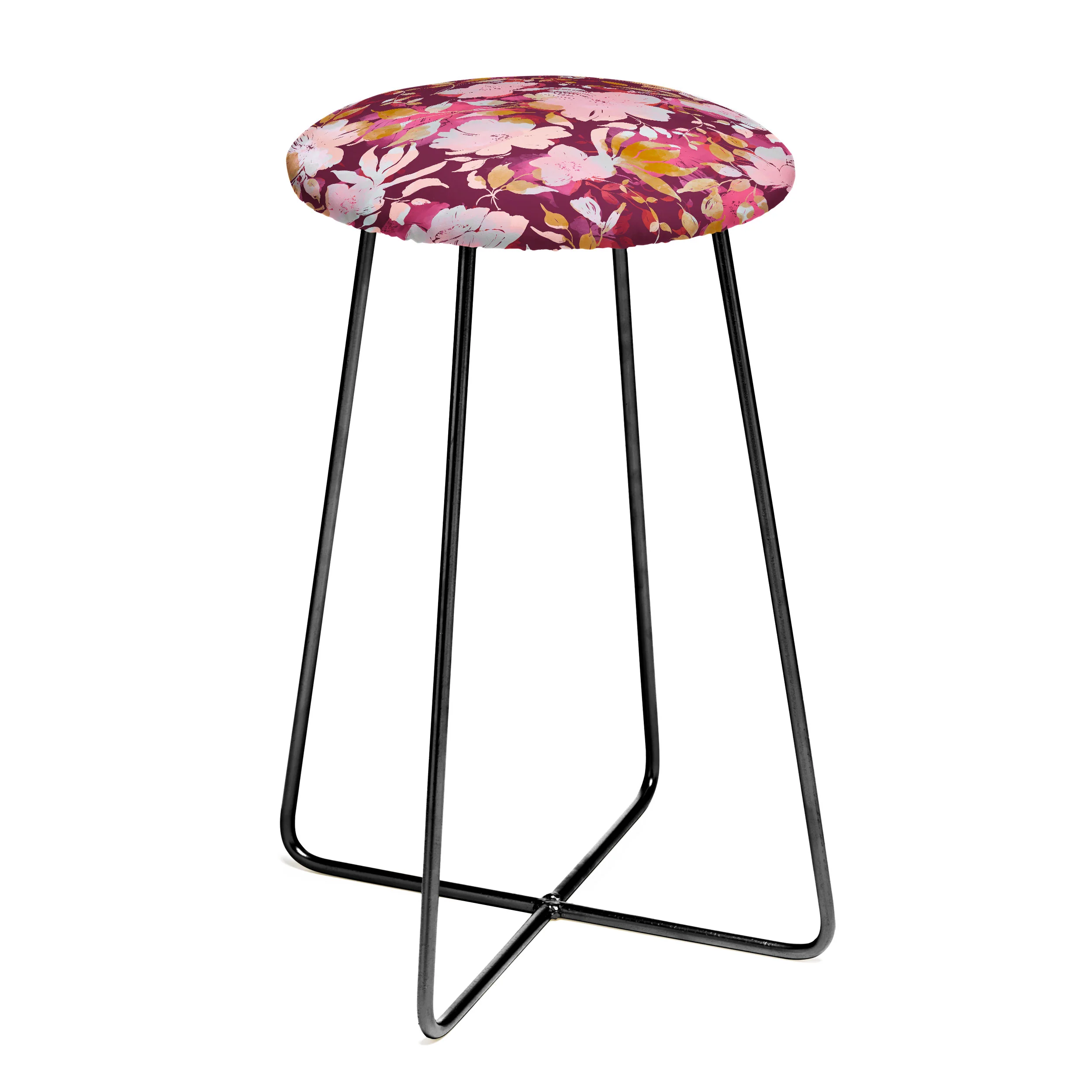 Marta Barragan Camarasa Blossoming Burgundy Fall Counter Stool - Image 2