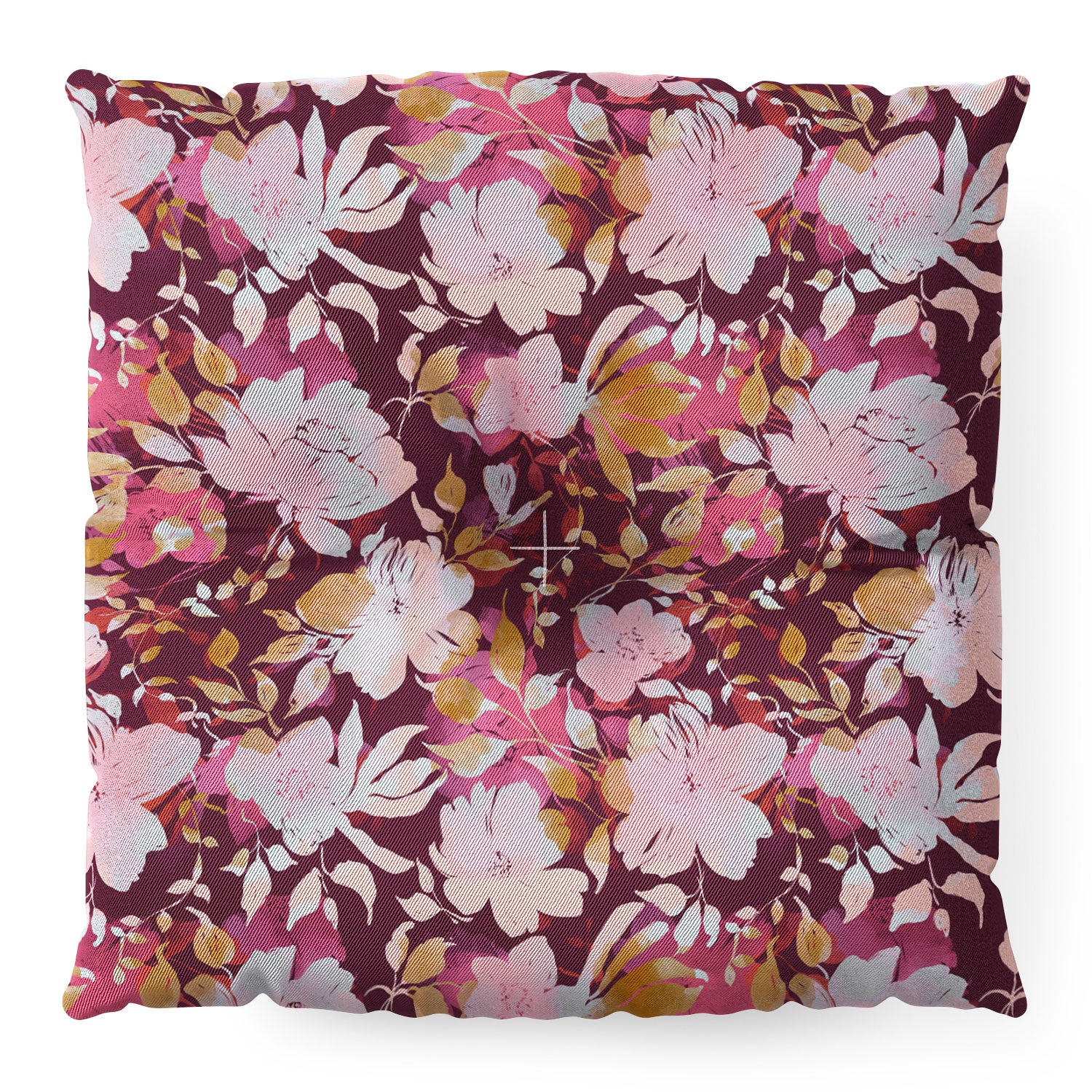 Marta Barragan Camarasa Blossoming Burgundy Fall Floor Pillow Square - Image 4