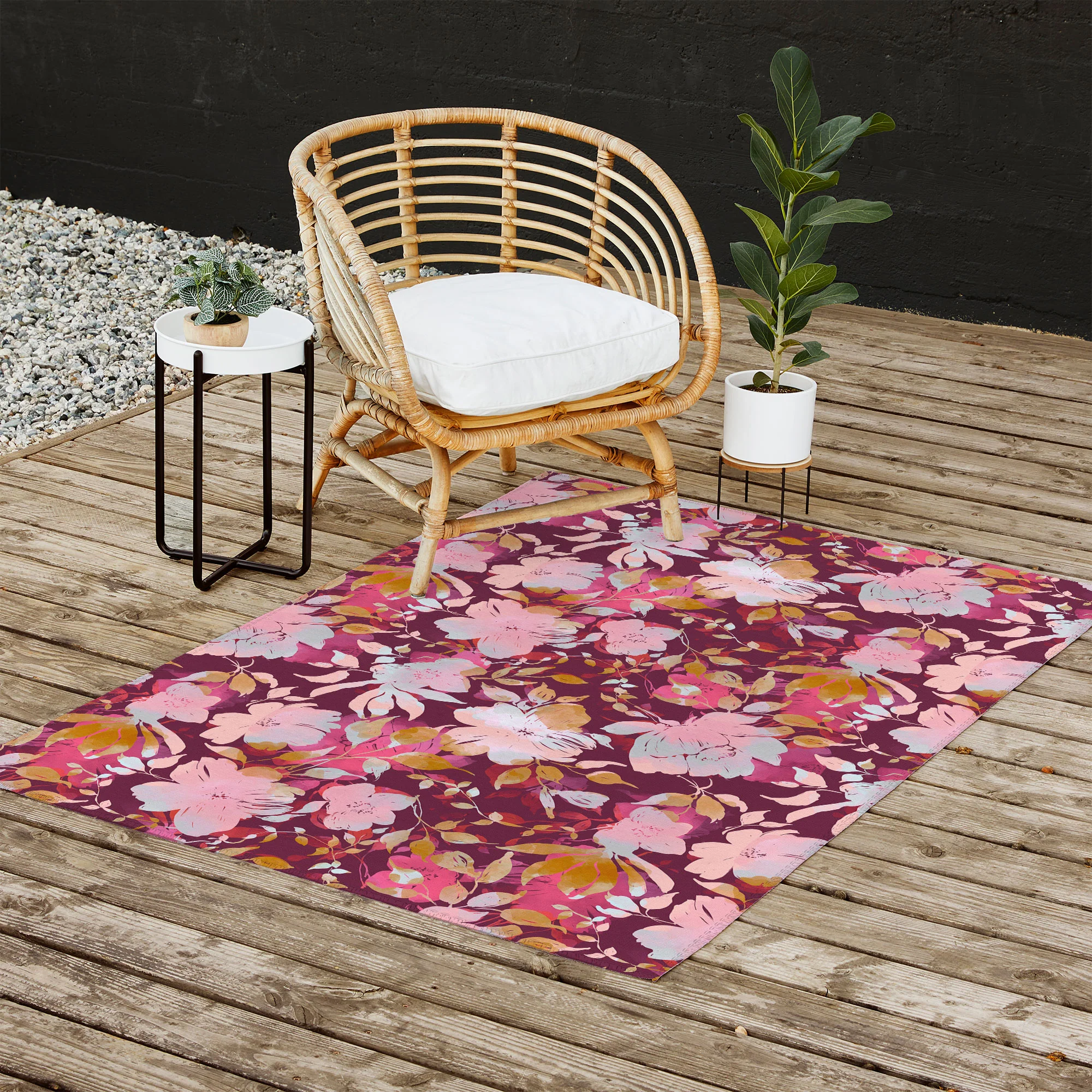 Marta Barragan Camarasa Blossoming Burgundy Fall Outdoor Rug - Image 7