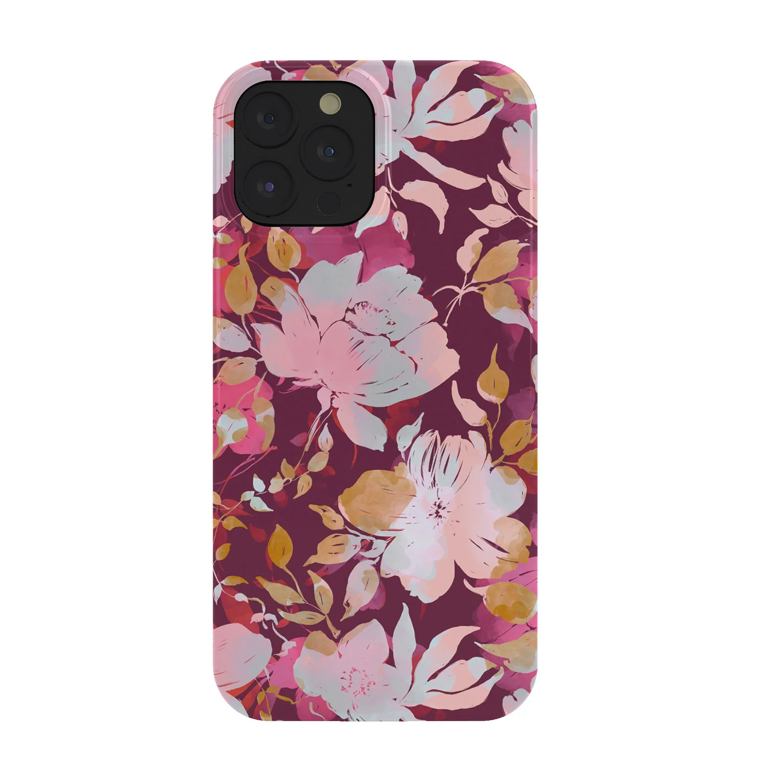 Marta Barragan Camarasa Blossoming Burgundy Fall Phone Case - Image 4