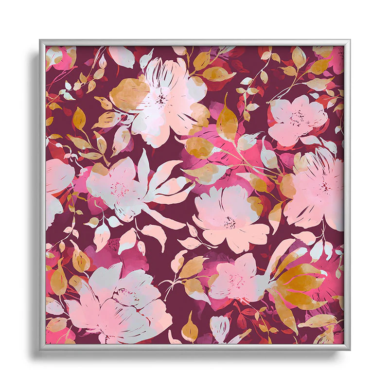 Marta Barragan Camarasa Blossoming Burgundy Fall Square Metal Framed Art Print - Image 5