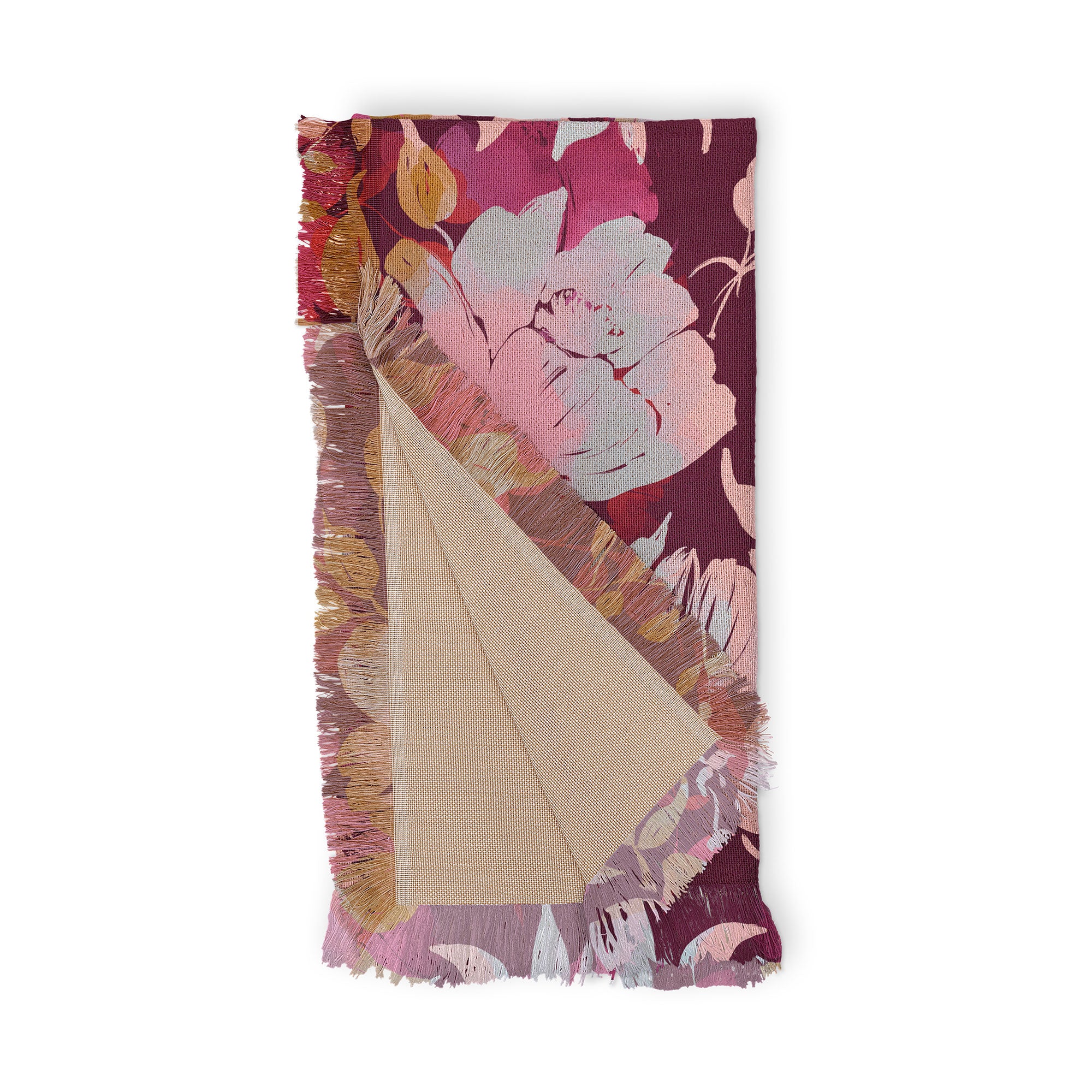 Marta Barragan Camarasa Blossoming Burgundy Fall Throw Blanket - Image 4