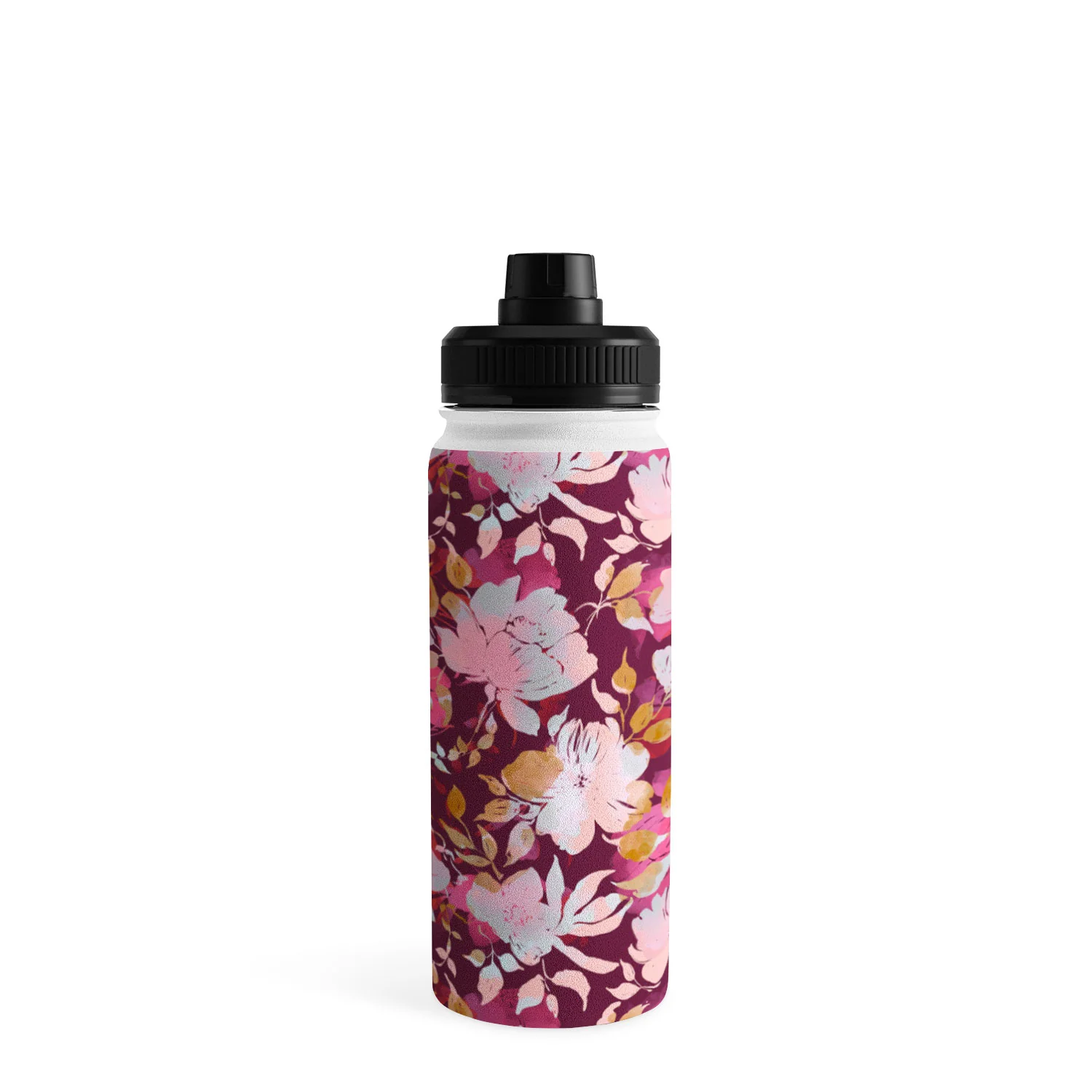 Marta Barragan Camarasa Blossoming Burgundy Fall Water Bottle - Image 14