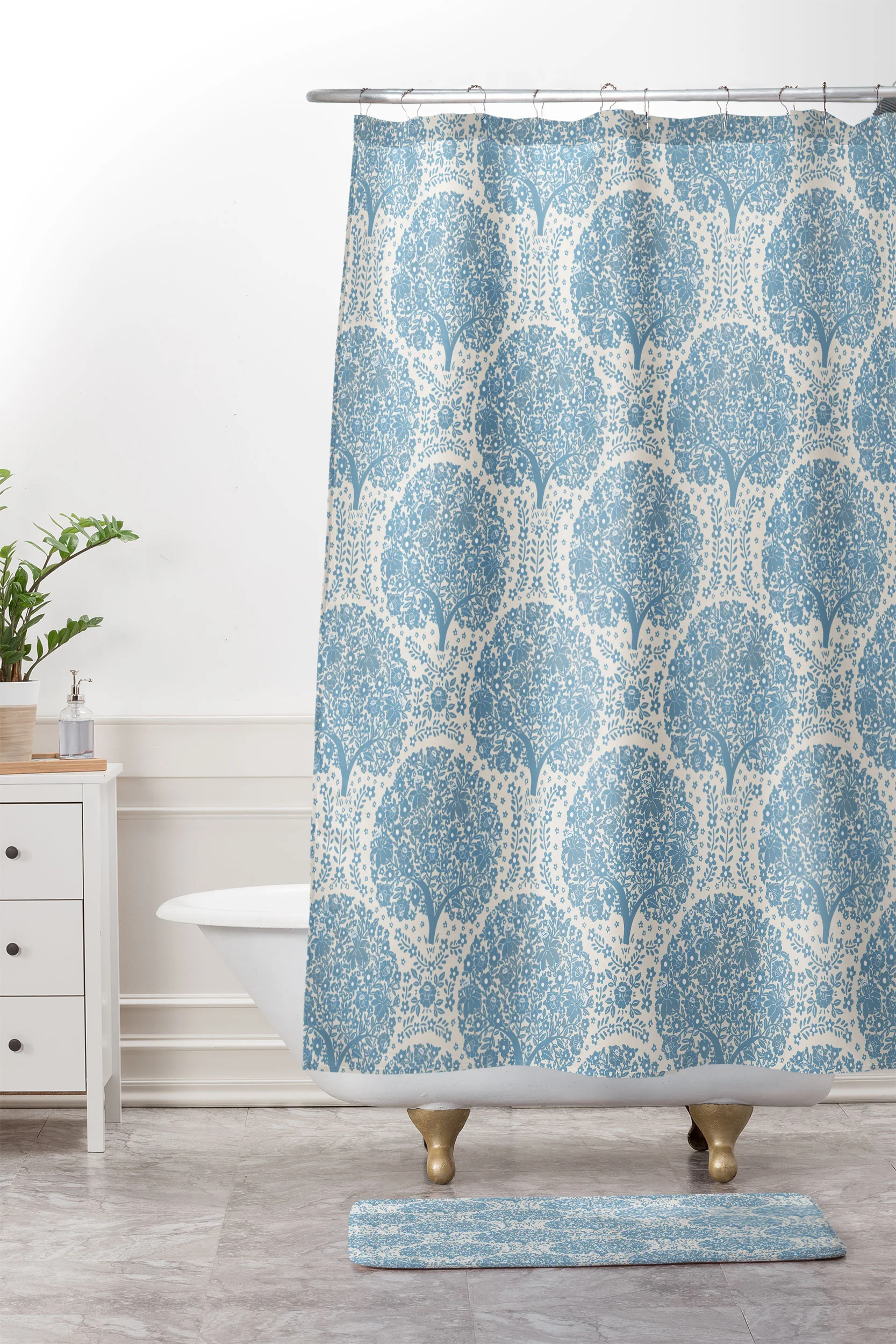 Marta Barragan Camarasa Blossoming Forest Trees Memory Foam Bath Mat - Image 4