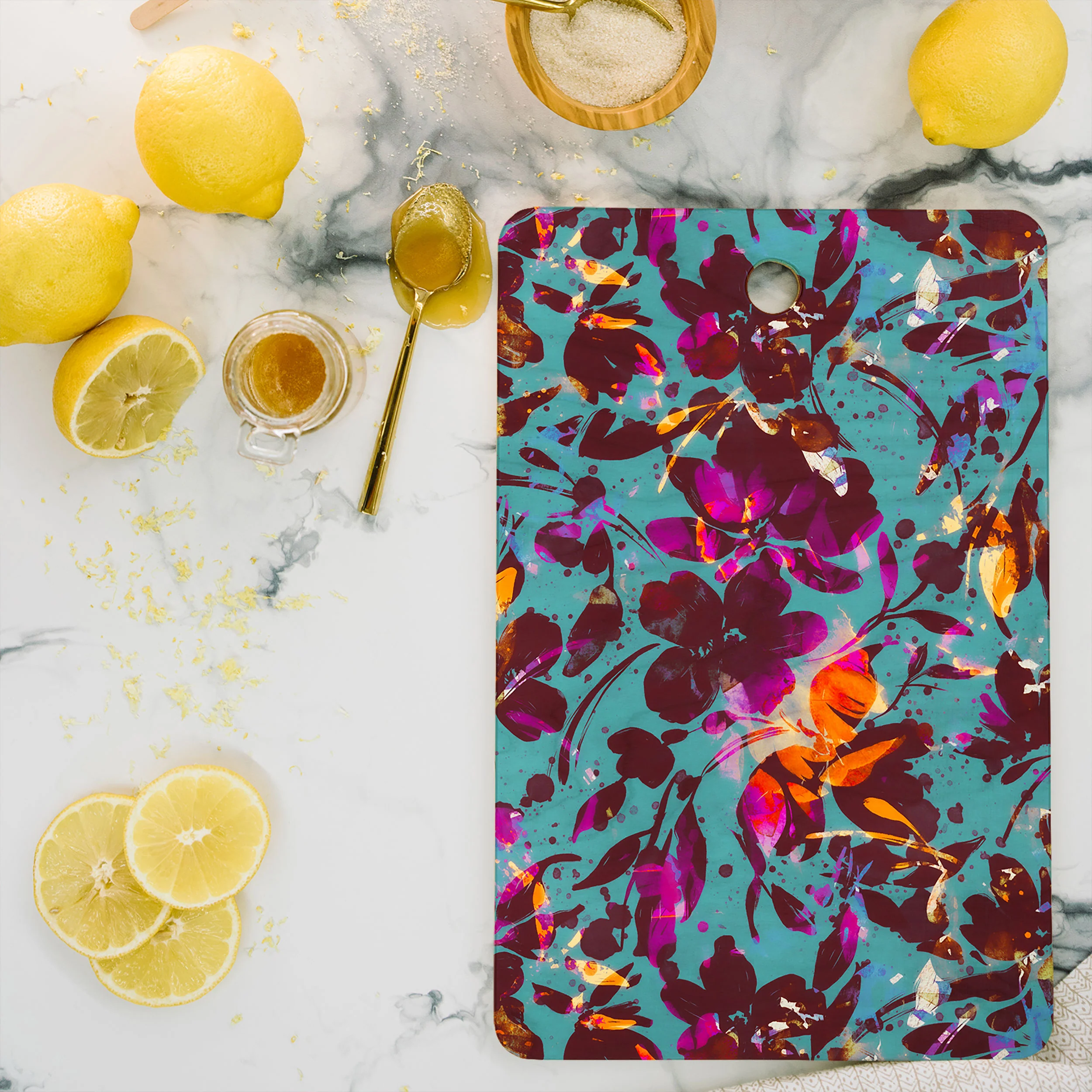 Marta Barragan Camarasa Bold Floral Expression Cutting Board Rectangle - Image 2