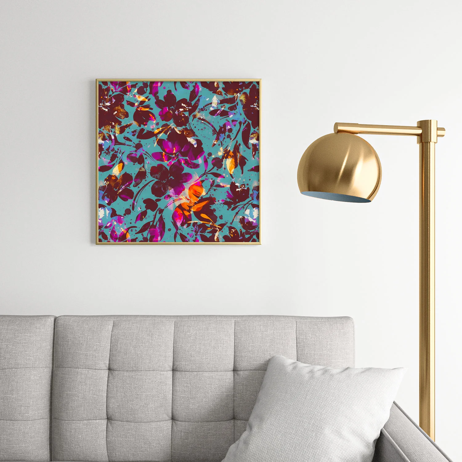 Marta Barragan Camarasa Bold Floral Expression Square Metal Framed Art Print - Image 14