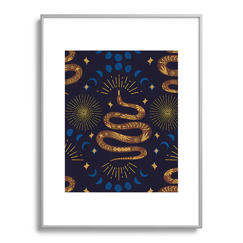 Marta Barragan Camarasa Celestial Serpent Charm Metal Framed Art Print - Image 29