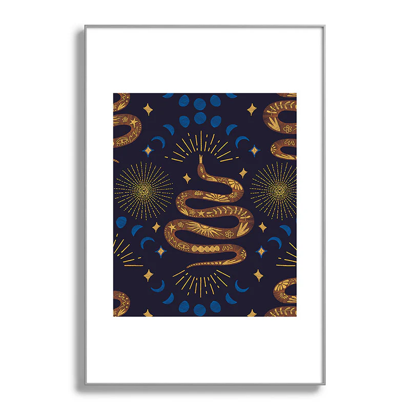 Marta Barragan Camarasa Celestial Serpent Charm Metal Framed Art Print - Image 41