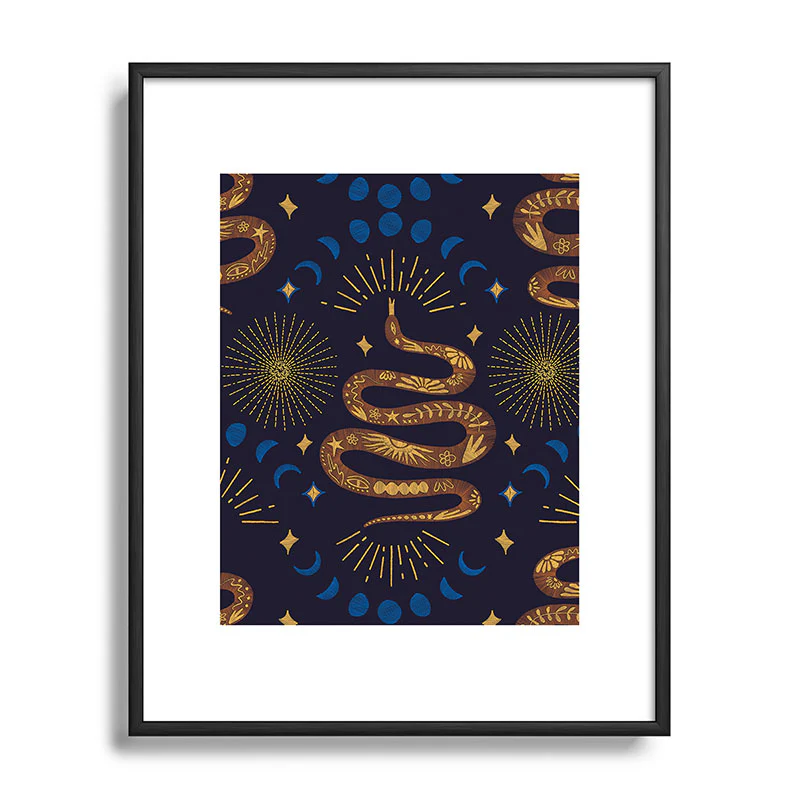 Marta Barragan Camarasa Celestial Serpent Charm Metal Framed Art Print - Image 9