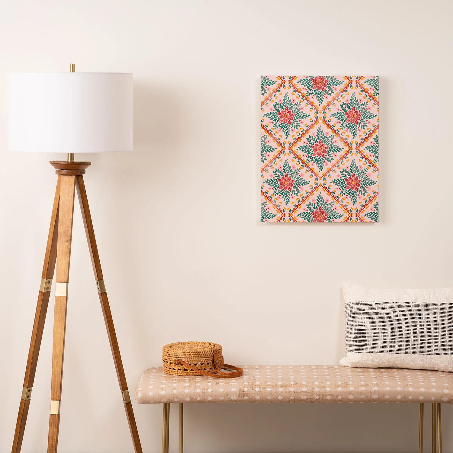 Marta Barragan Camarasa Chic Floral Geometry Art Canvas - Image 3