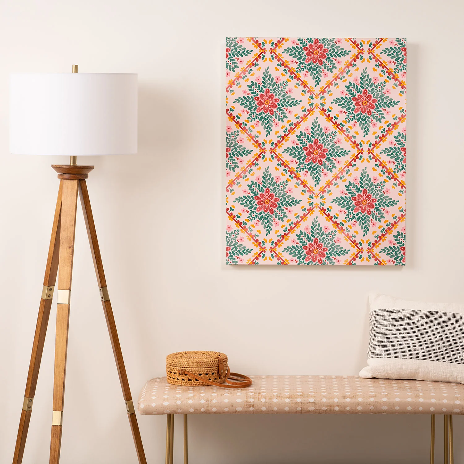 Marta Barragan Camarasa Chic Floral Geometry Art Canvas - Image 4
