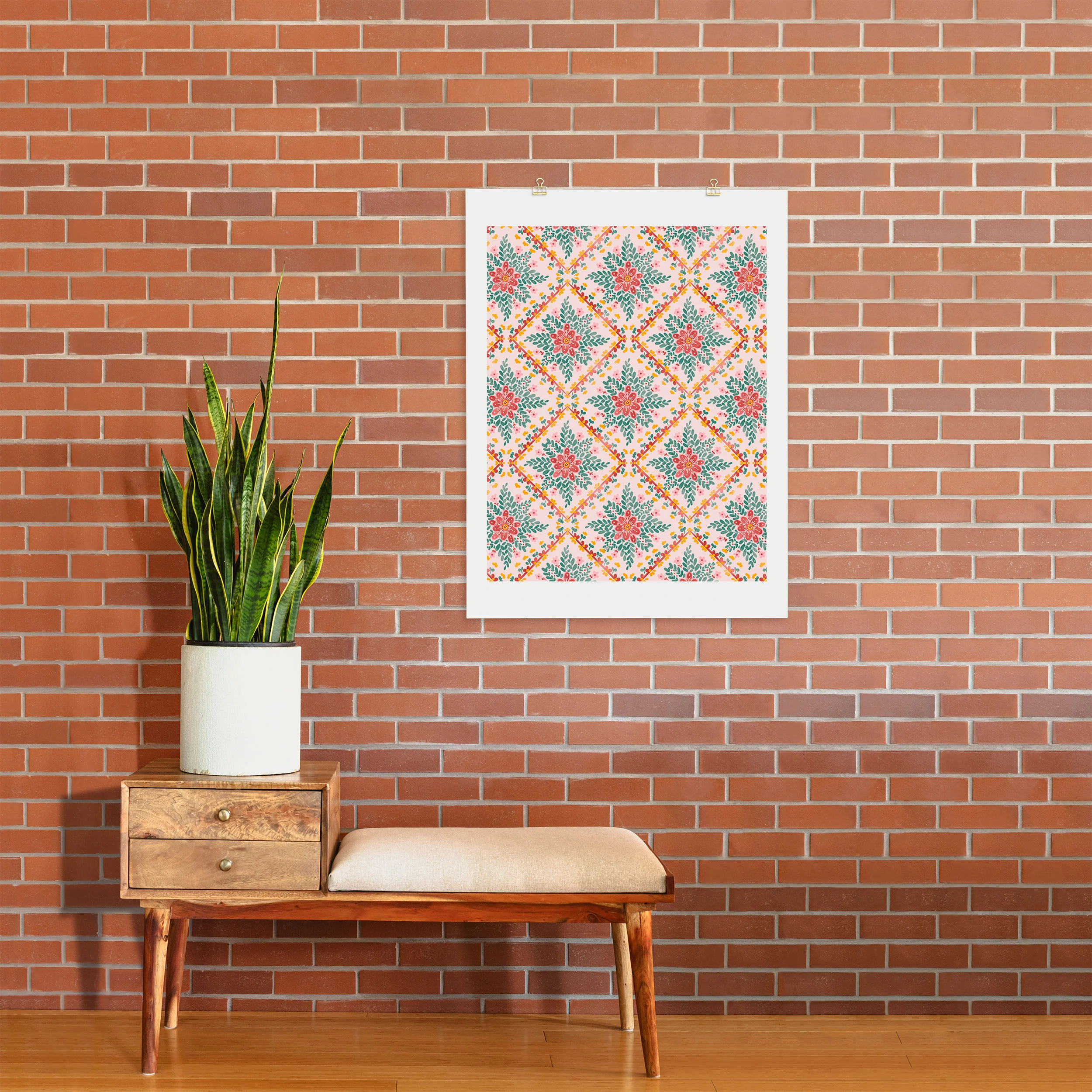 Marta Barragan Camarasa Chic Floral Geometry Art Print - Image 23