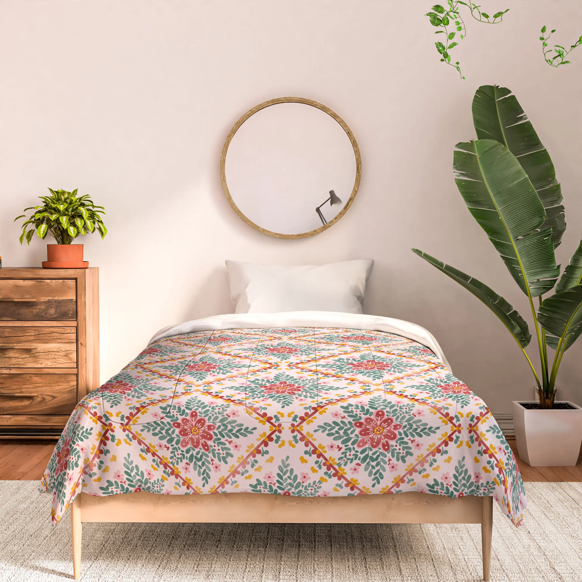 Marta Barragan Camarasa Chic Floral Geometry Comforter - Image 9