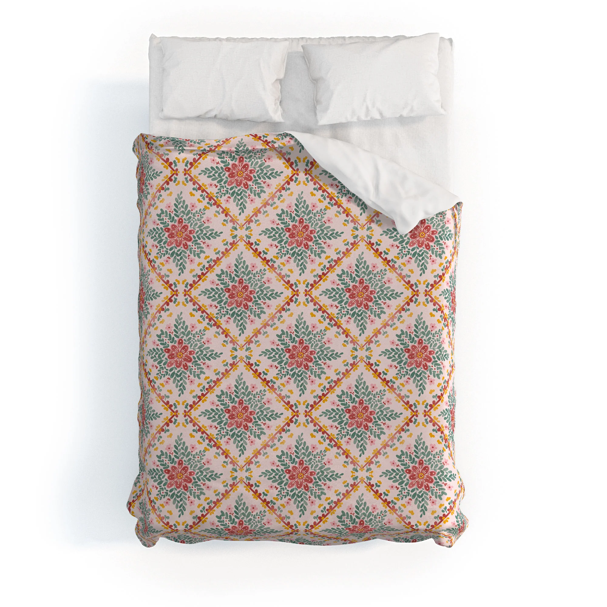 Marta Barragan Camarasa Chic Floral Geometry Duvet Cover - Image 13