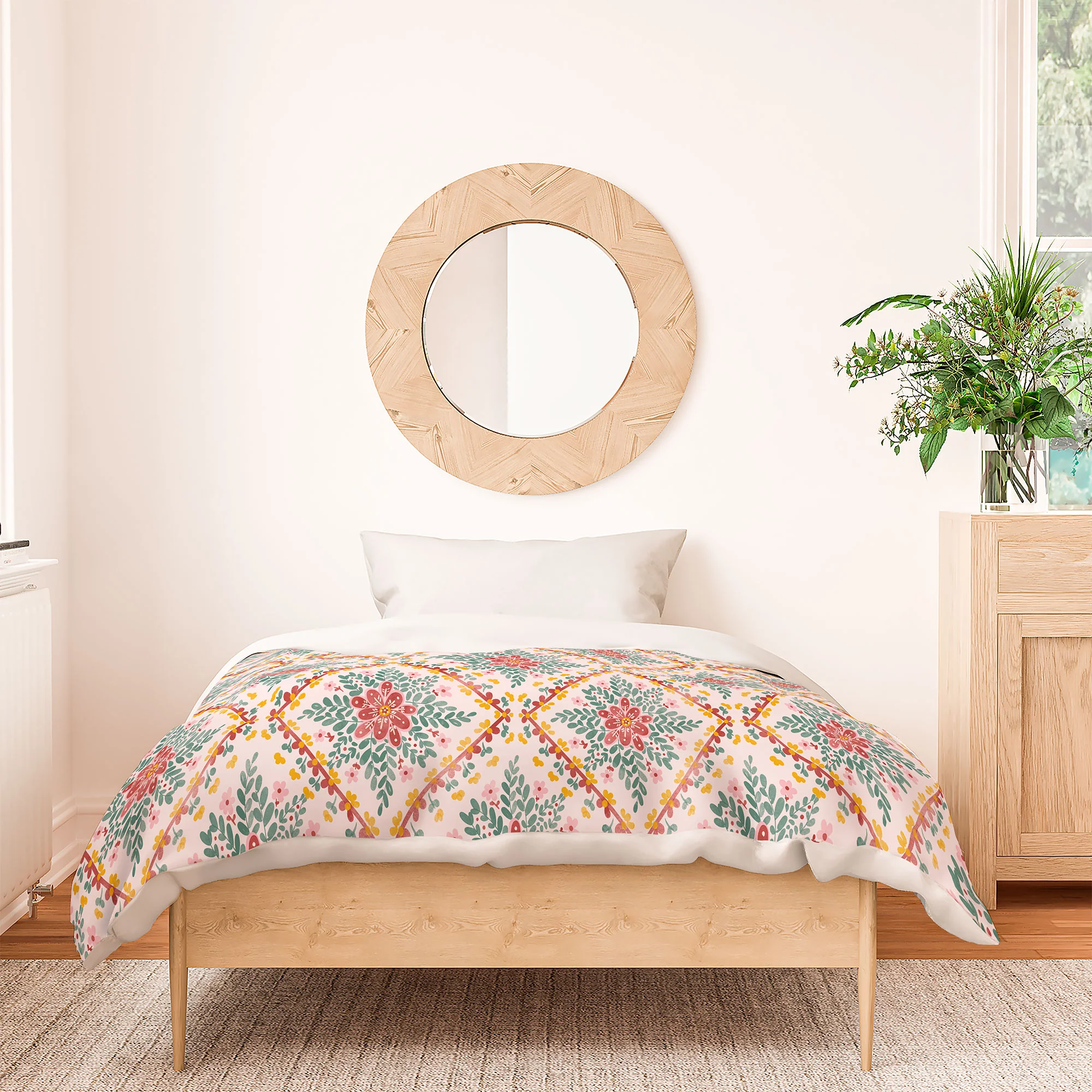 Marta Barragan Camarasa Chic Floral Geometry Duvet Cover - Image 6
