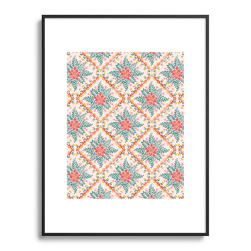 Marta Barragan Camarasa Chic Floral Geometry Metal Framed Art Print - Image 33