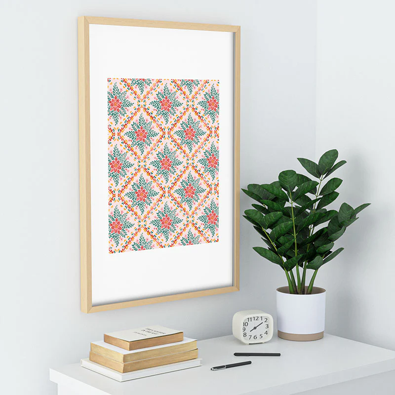 Marta Barragan Camarasa Chic Floral Geometry Recessed Framing Rectangle - Image 30
