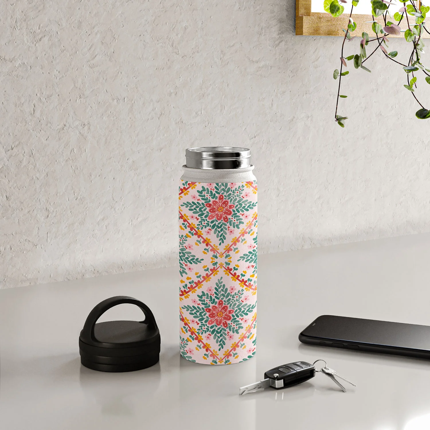 Marta Barragan Camarasa Chic Floral Geometry Water Bottle - Image 24