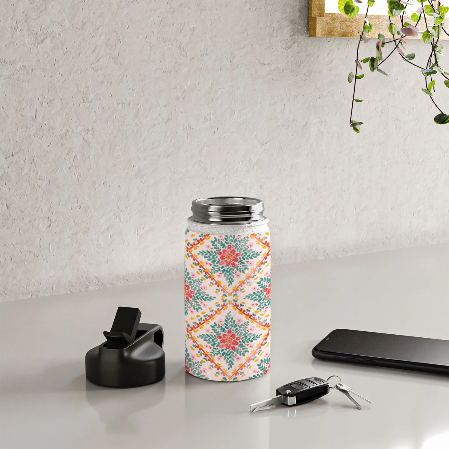 Marta Barragan Camarasa Chic Floral Geometry Water Bottle - Image 8
