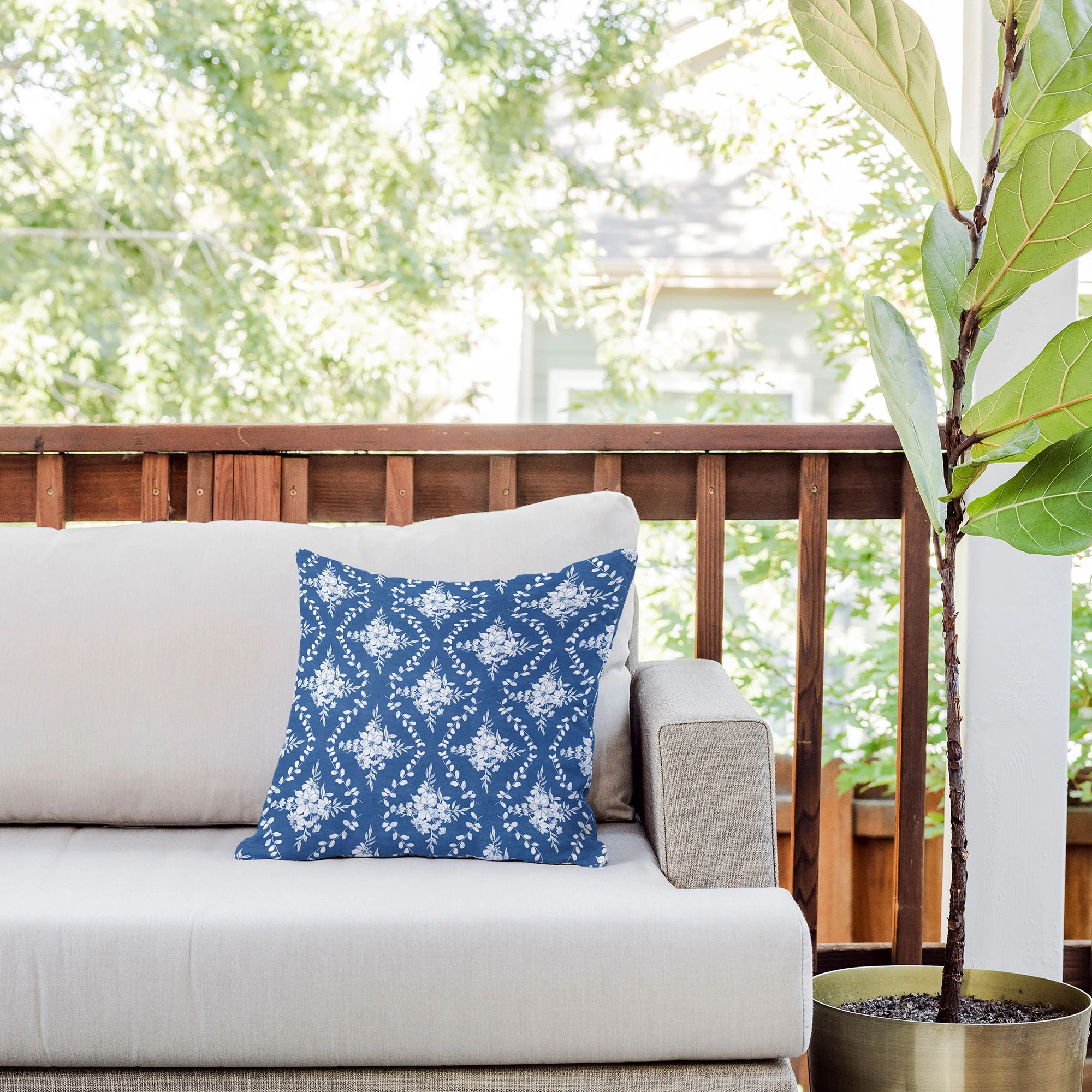 Marta Barragan Camarasa Chic Garden Whisper Outdoor Throw Pillow - Image 5
