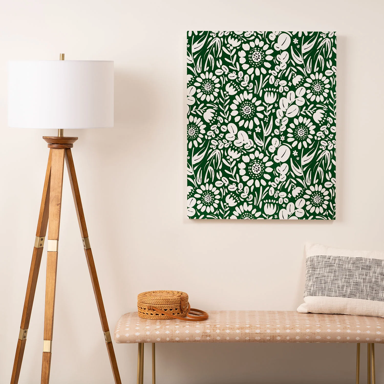 Marta Barragan Camarasa Green Jungle Bloom Fusion Art Canvas - Image 4