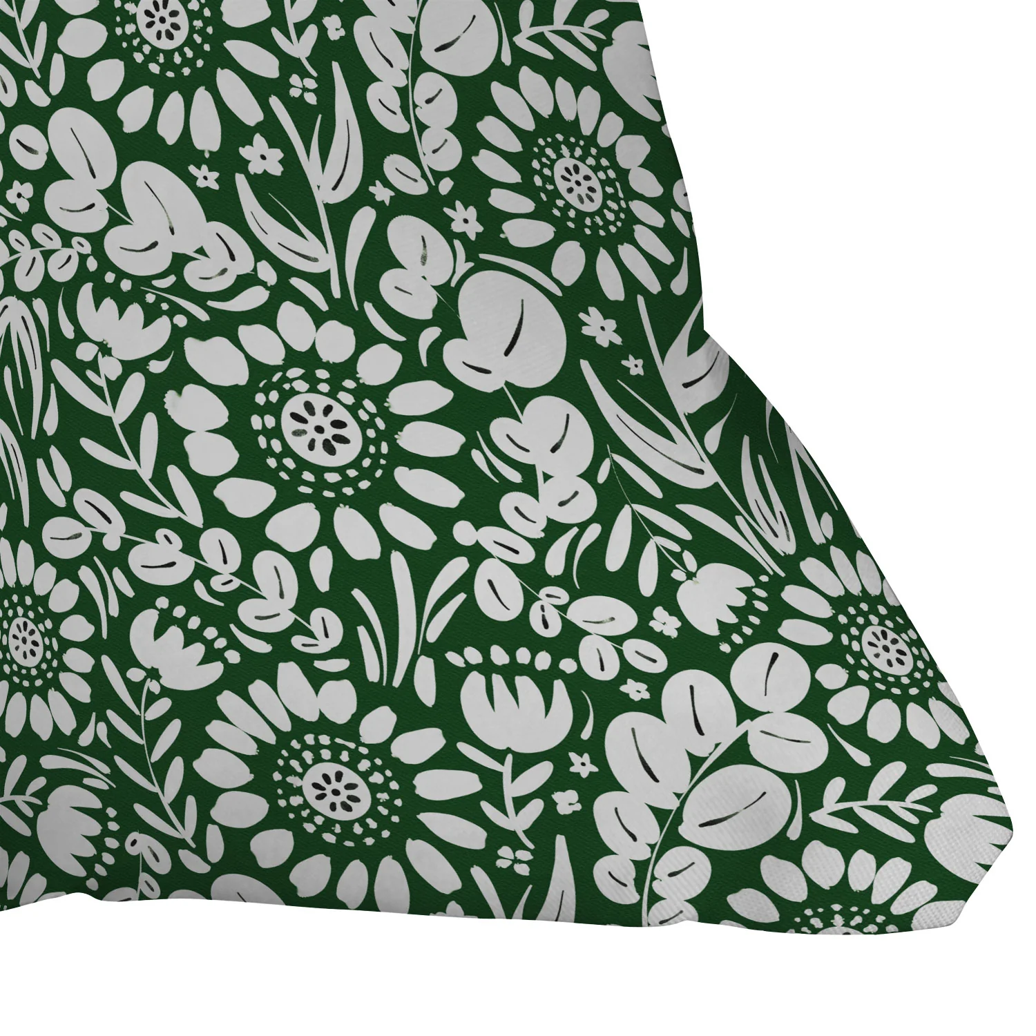 Marta Barragan Camarasa Green Jungle Bloom Fusion Throw Pillow - Image 3