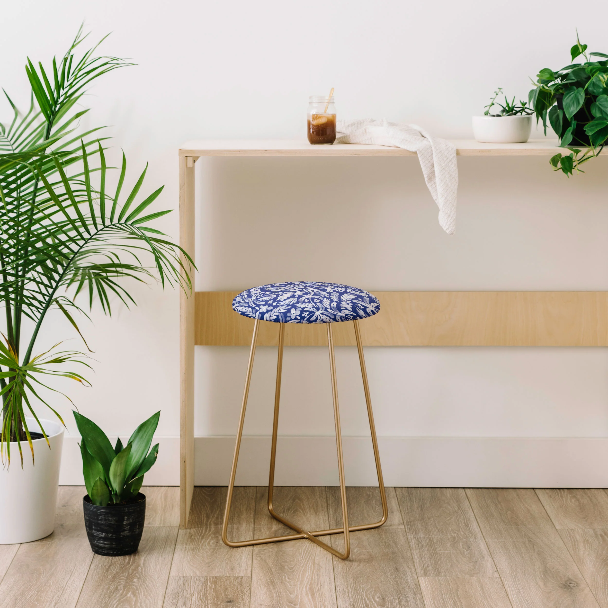 Marta Barragan Camarasa Indigo Tropical Oasis Counter Stool - Image 3