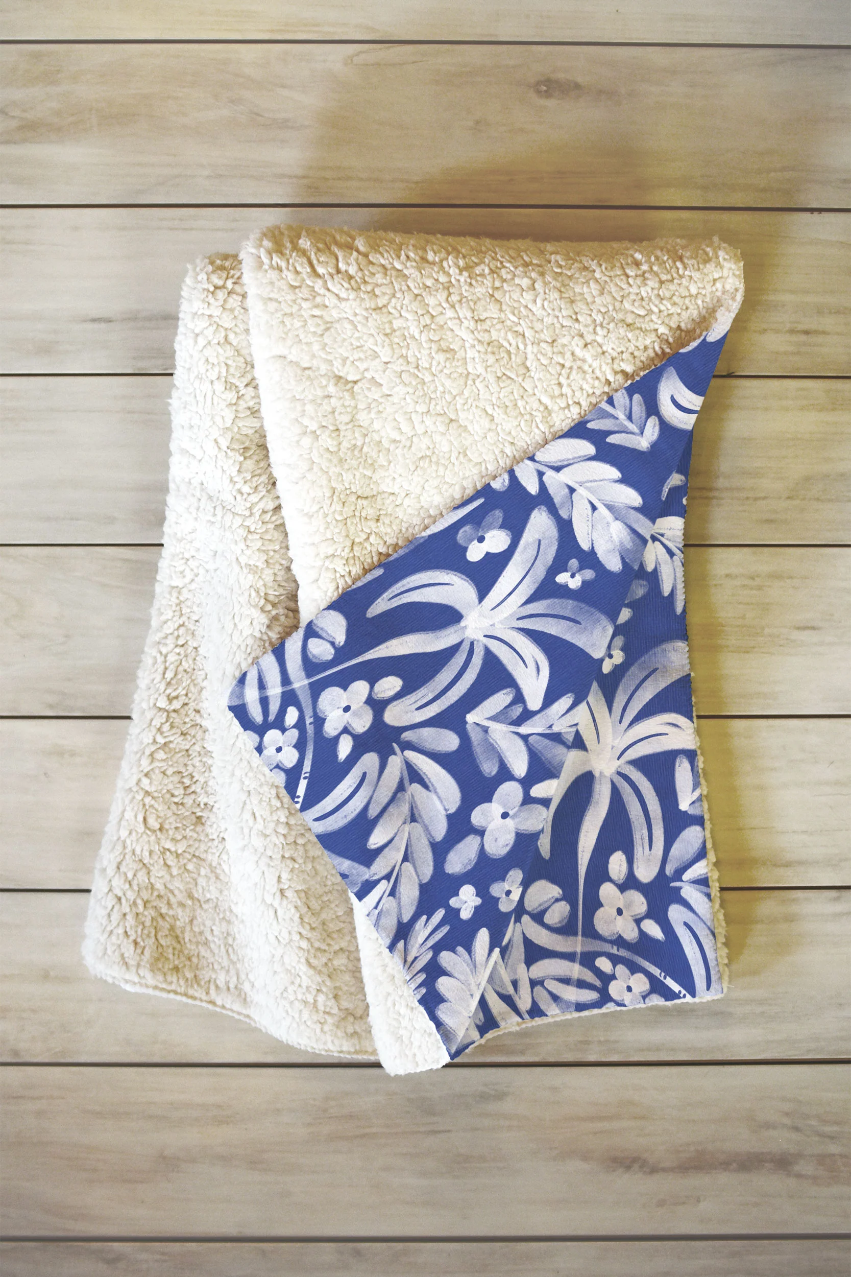 Marta Barragan Camarasa Indigo Tropical Oasis Fleece Throw Blanket - Image 2