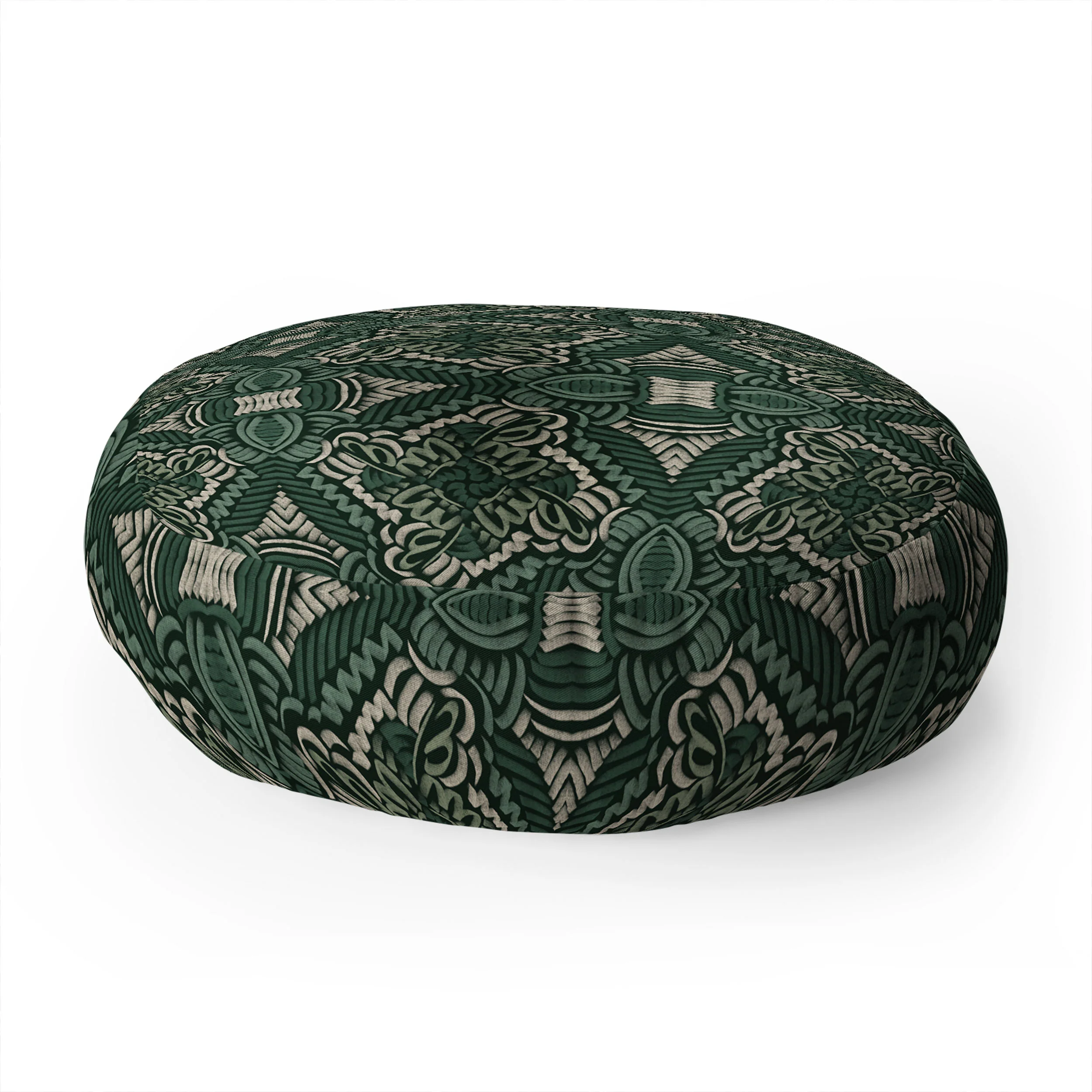 Marta Barragan Camarasa Intricate Forest Mosaic Floor Pillow Round