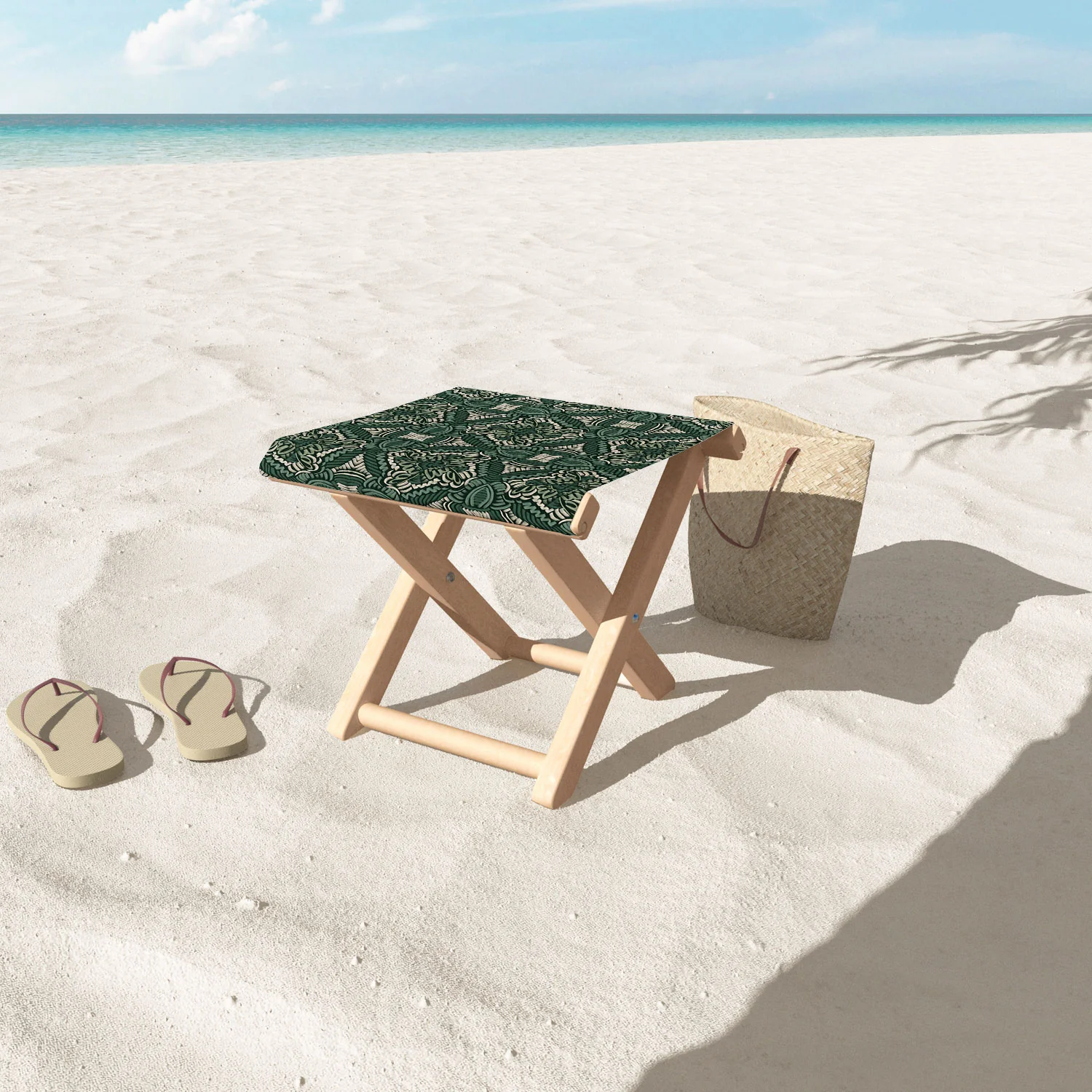 Marta Barragan Camarasa Intricate Forest Mosaic Folding Stool - Image 3