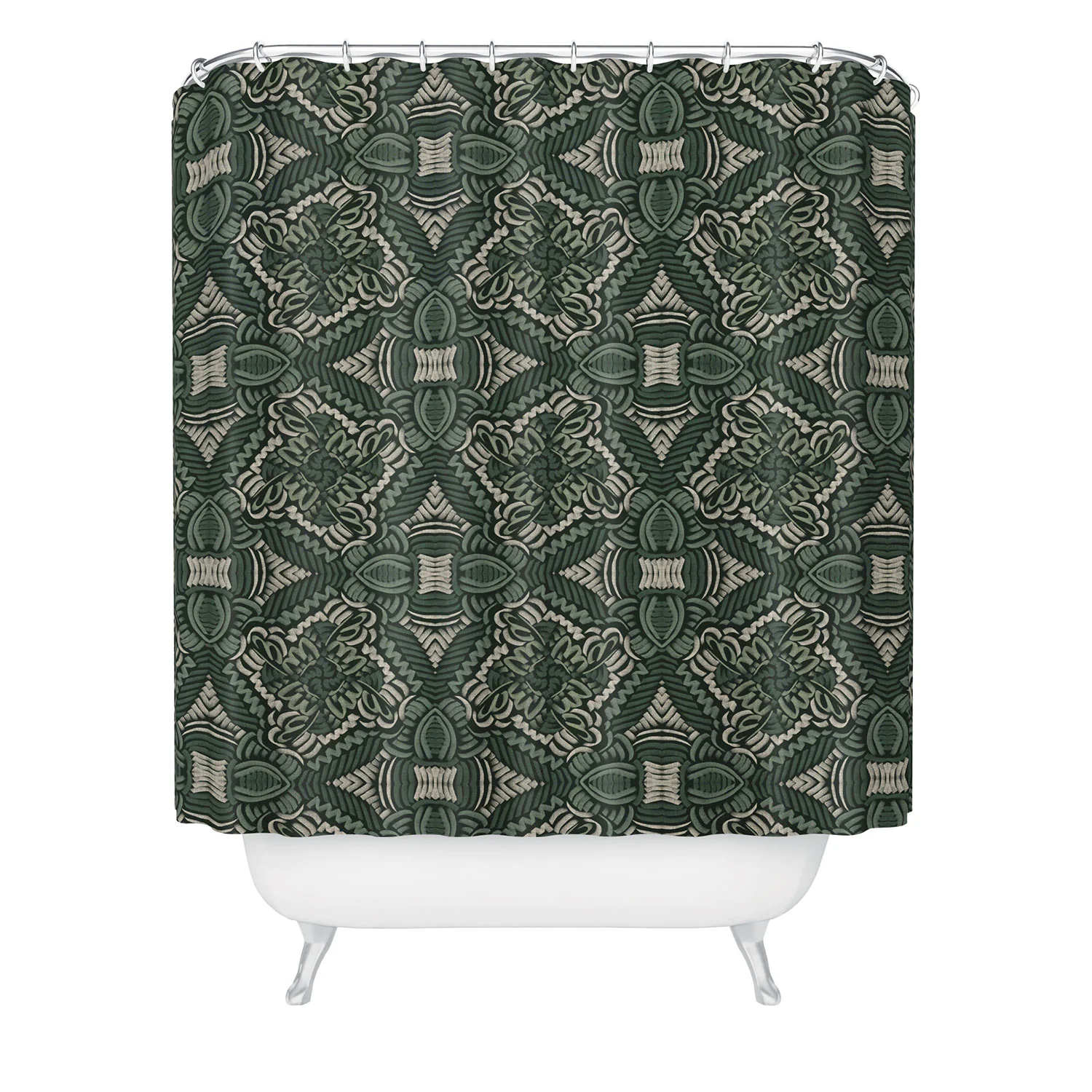 Marta Barragan Camarasa Intricate Forest Mosaic Shower Curtain