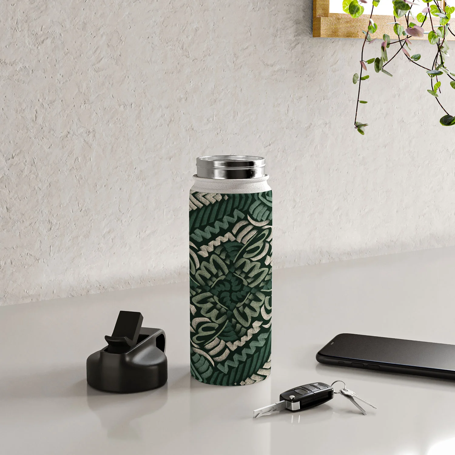 Marta Barragan Camarasa Intricate Forest Mosaic Water Bottle - Image 20