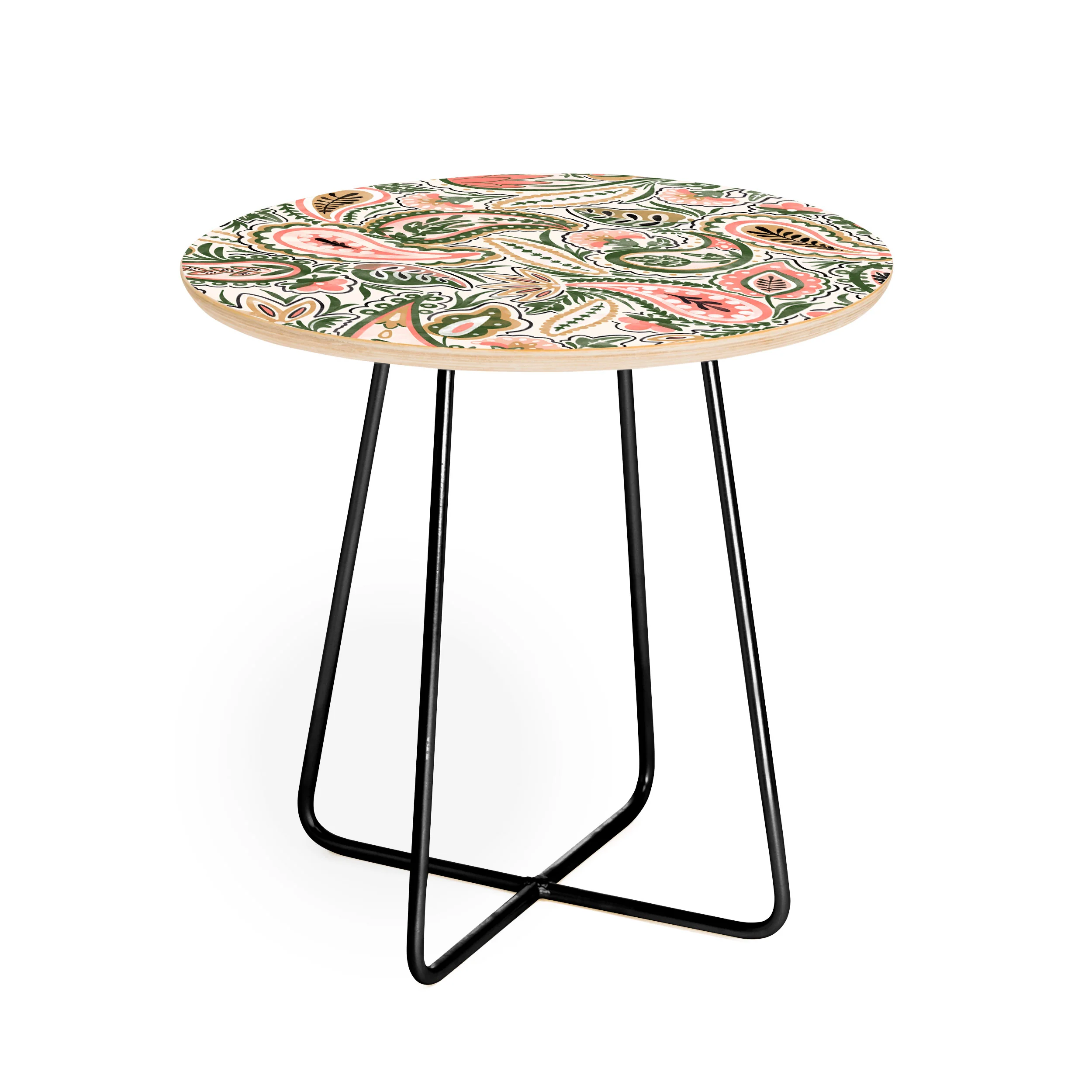 Marta Barragan Camarasa Paisley Garden Delight Round Side Table - Image 2