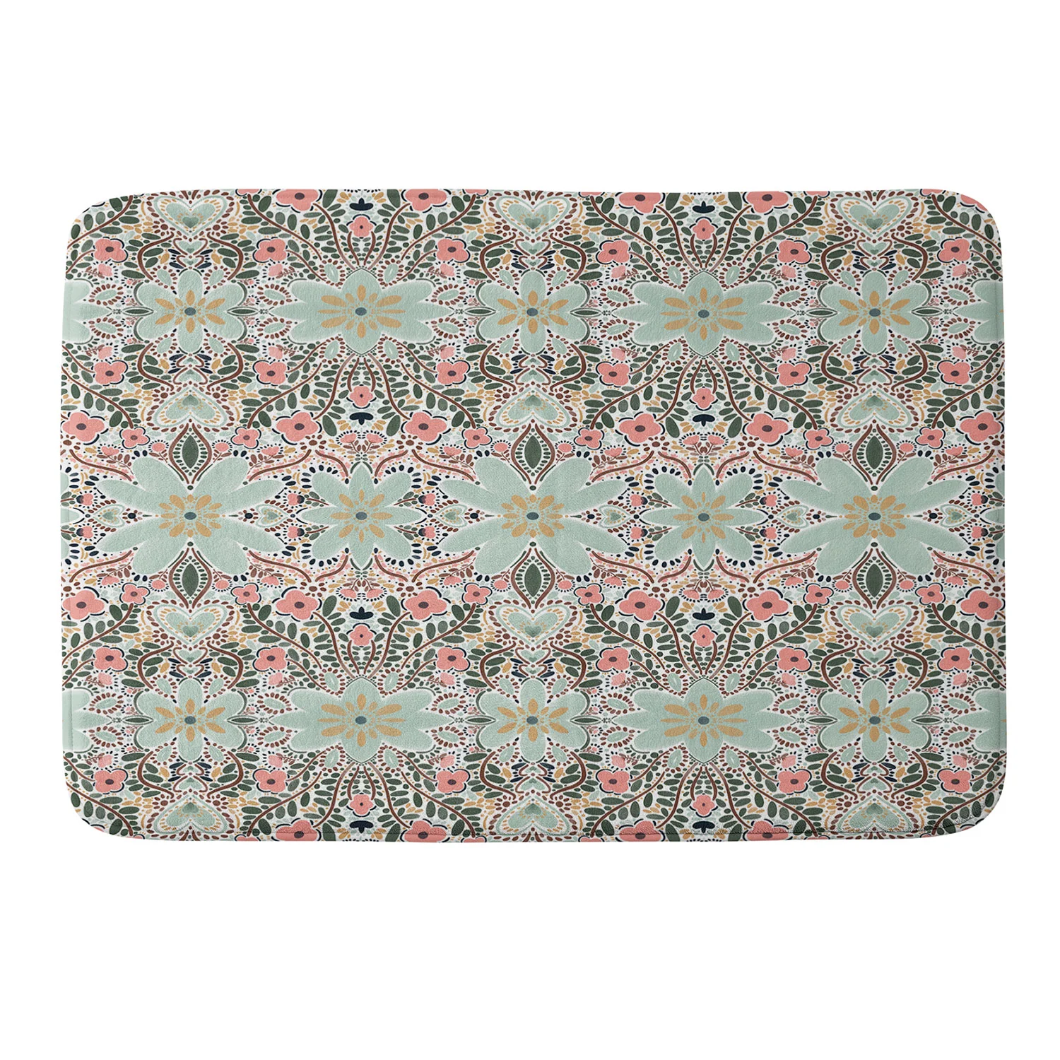 Marta Barragan Camarasa Sophisticated Floral Motif Memory Foam Bath Mat