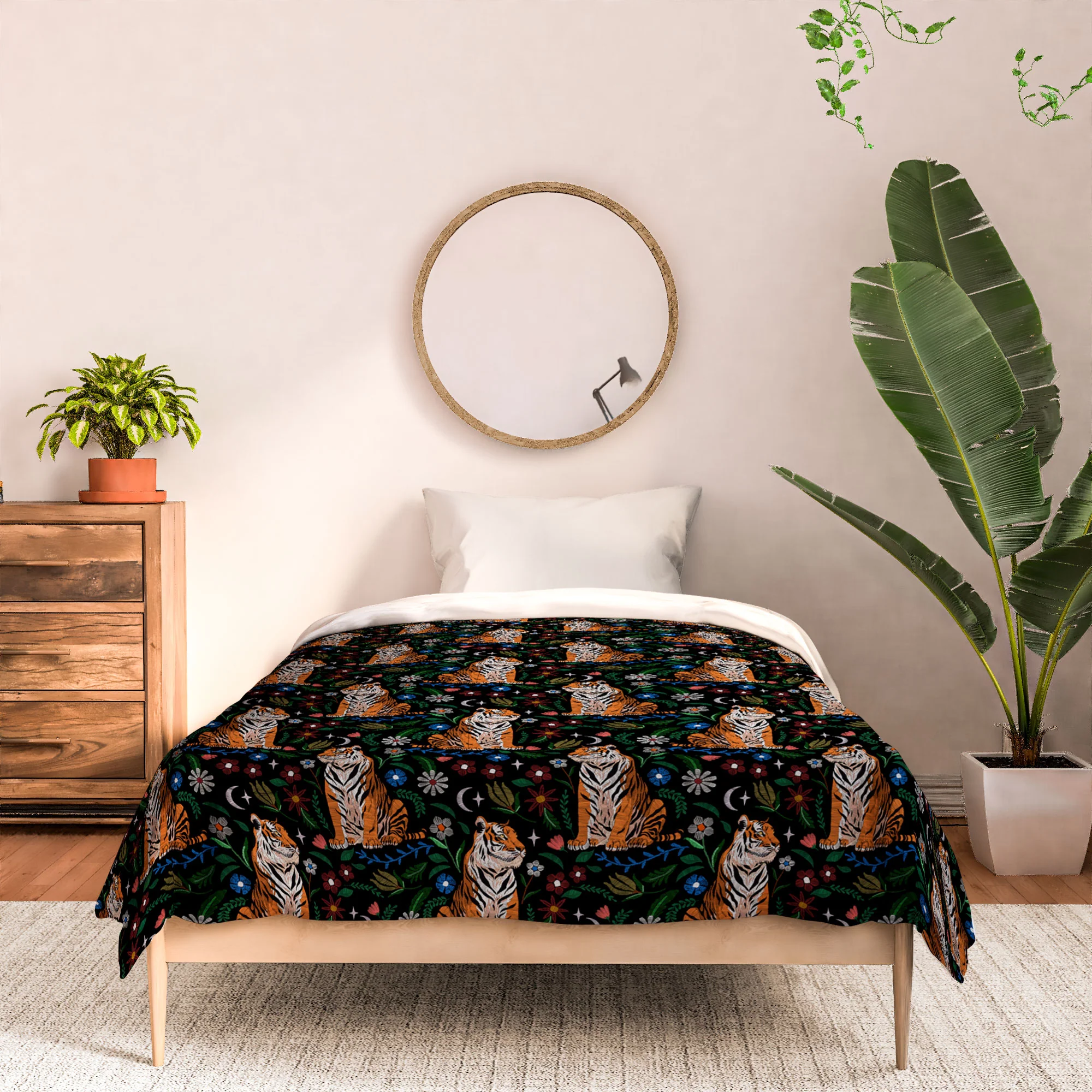 Marta Barragan Camarasa Tiger Blooming Night Comforter - Image 6