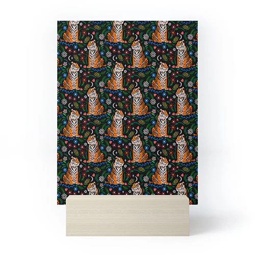 Marta Barragan Camarasa Tiger Blooming Night Mini Art Print