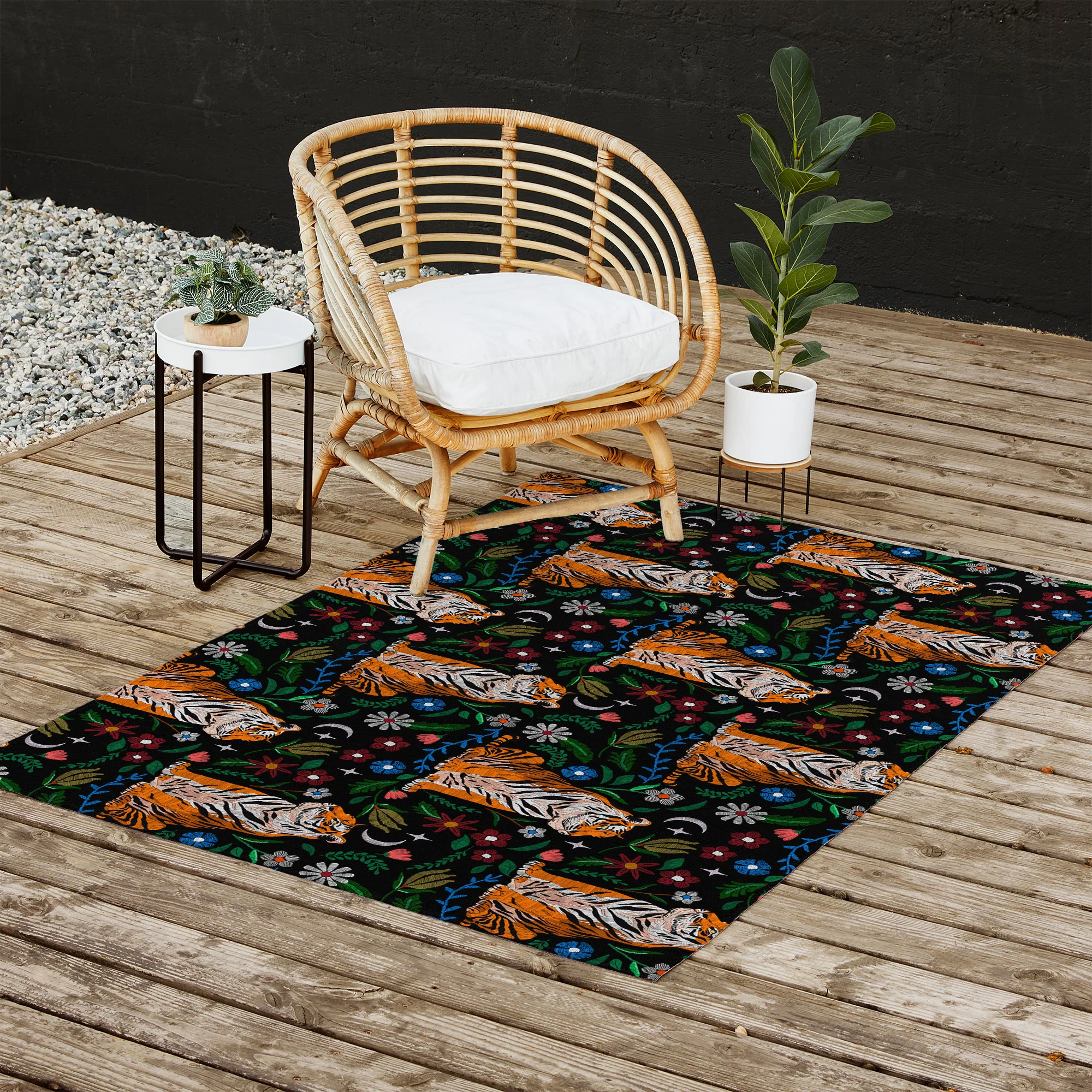 Marta Barragan Camarasa Tiger Blooming Night Outdoor Rug - Image 7