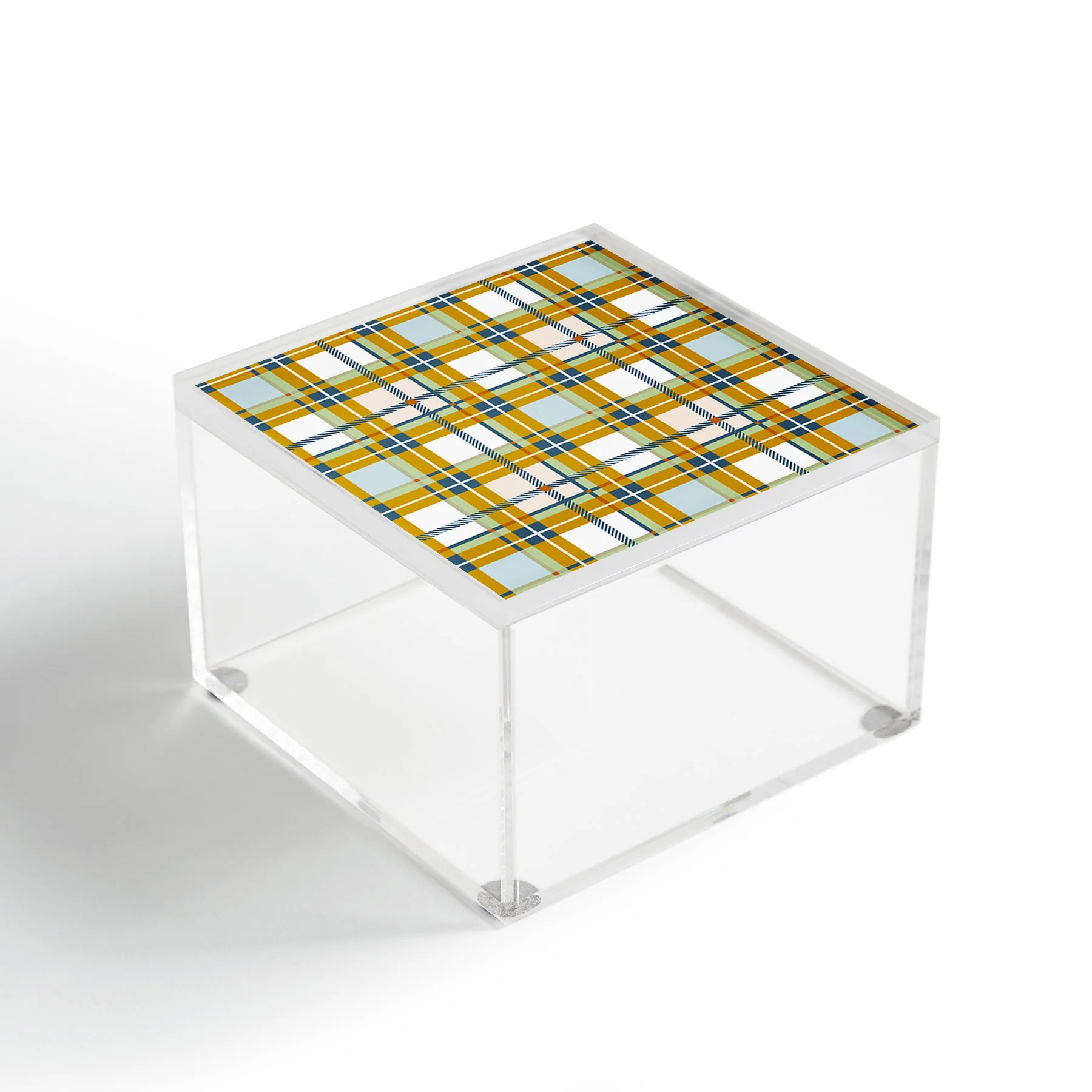 Marta Barragan Camarasa Warm Plaid Fusion Acrylic Box