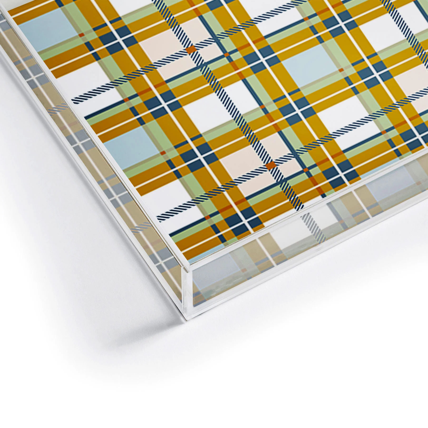 Marta Barragan Camarasa Warm Plaid Fusion Acrylic Tray - Image 9
