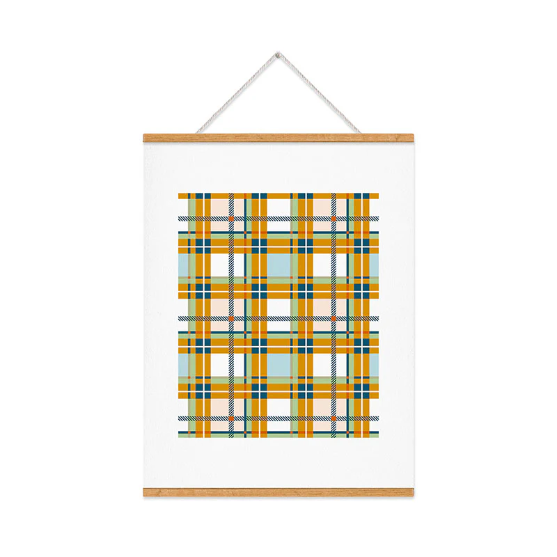 Marta Barragan Camarasa Warm Plaid Fusion Art Print - Image 37