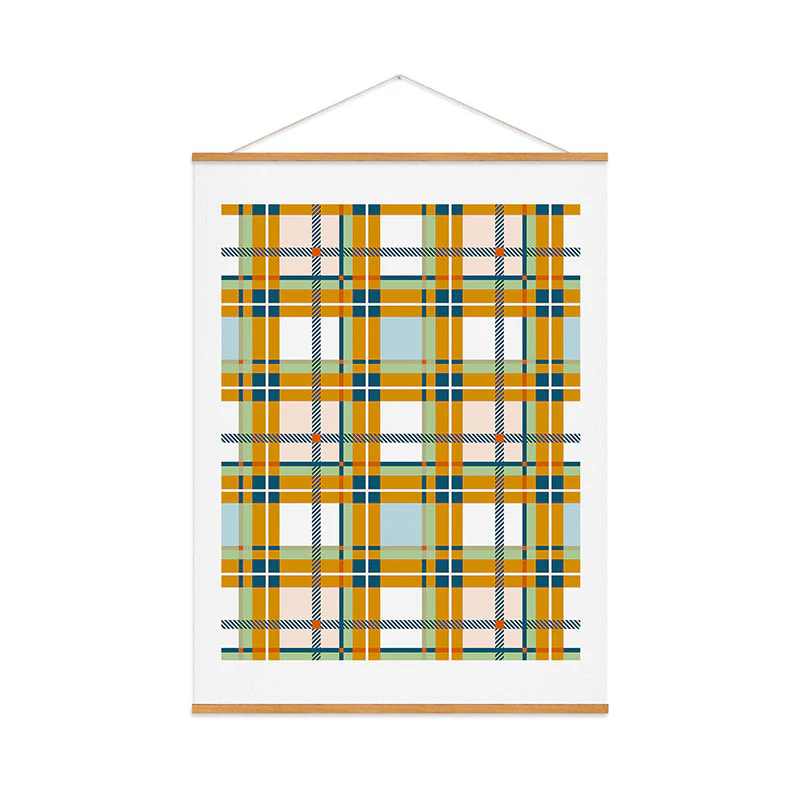 Marta Barragan Camarasa Warm Plaid Fusion Art Print - Image 49
