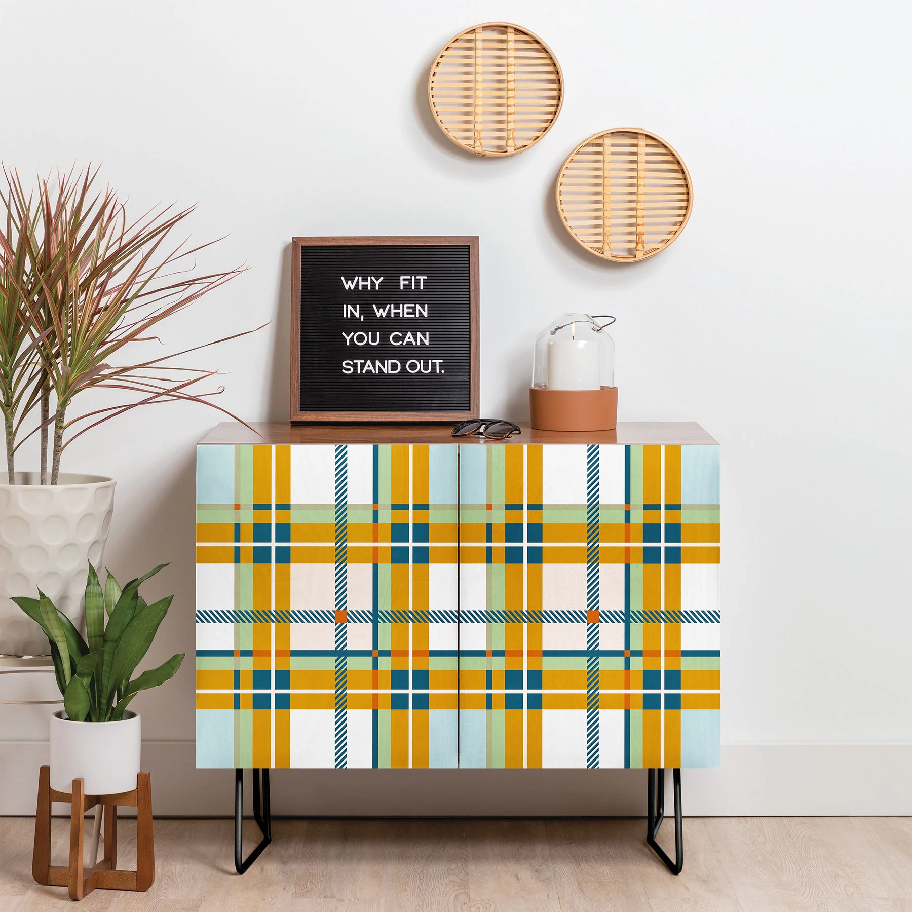 Marta Barragan Camarasa Warm Plaid Fusion Credenza - Image 6
