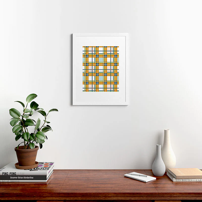 Marta Barragan Camarasa Warm Plaid Fusion Framed Art Print - Image 22